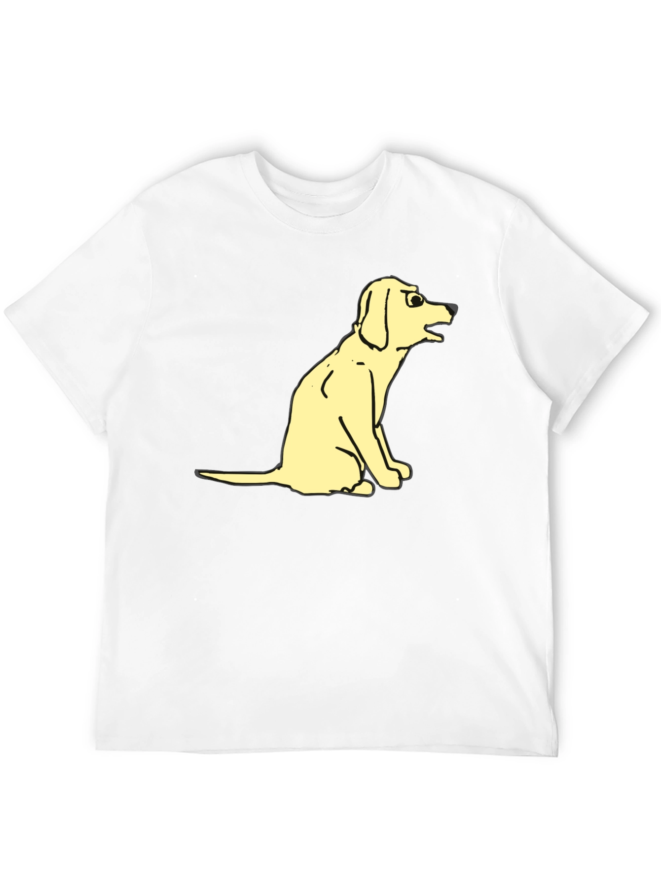 Funny Cartoon Dog Graphic Tee - Black