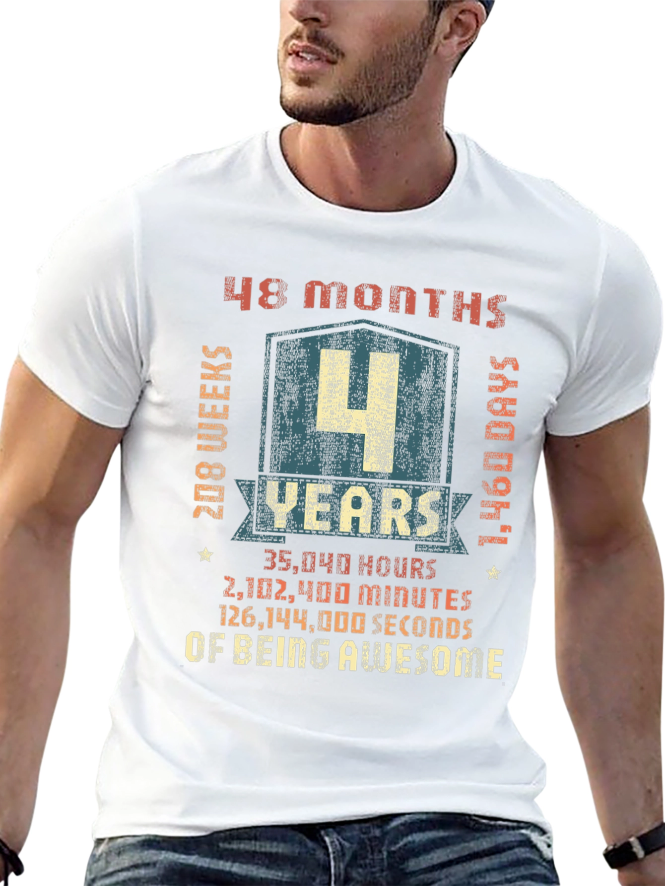 4 Year Anniversary Awesome Graphic T-Shirt