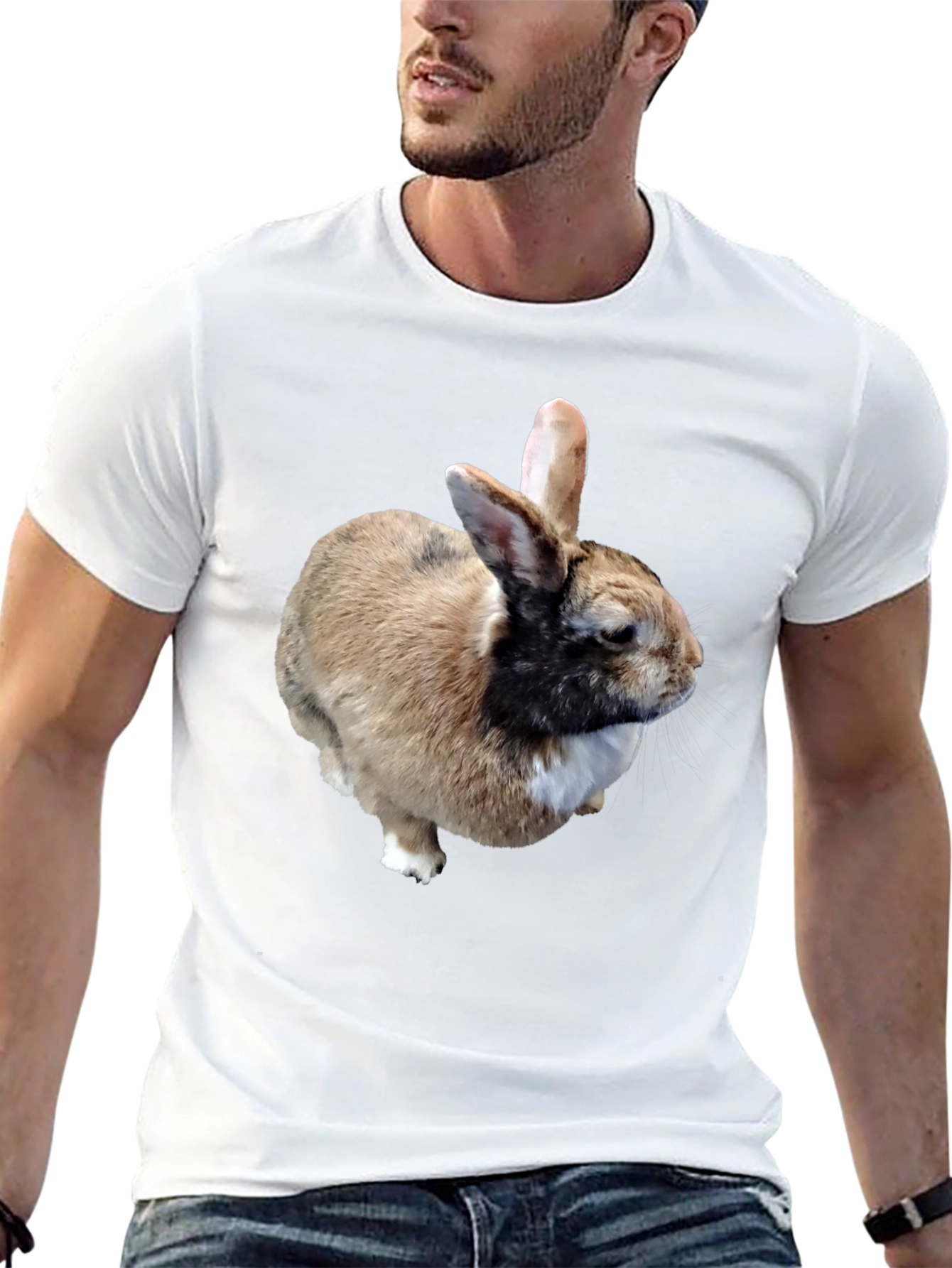 Rabbit Graphic T-Shirt - Black Casual Tee