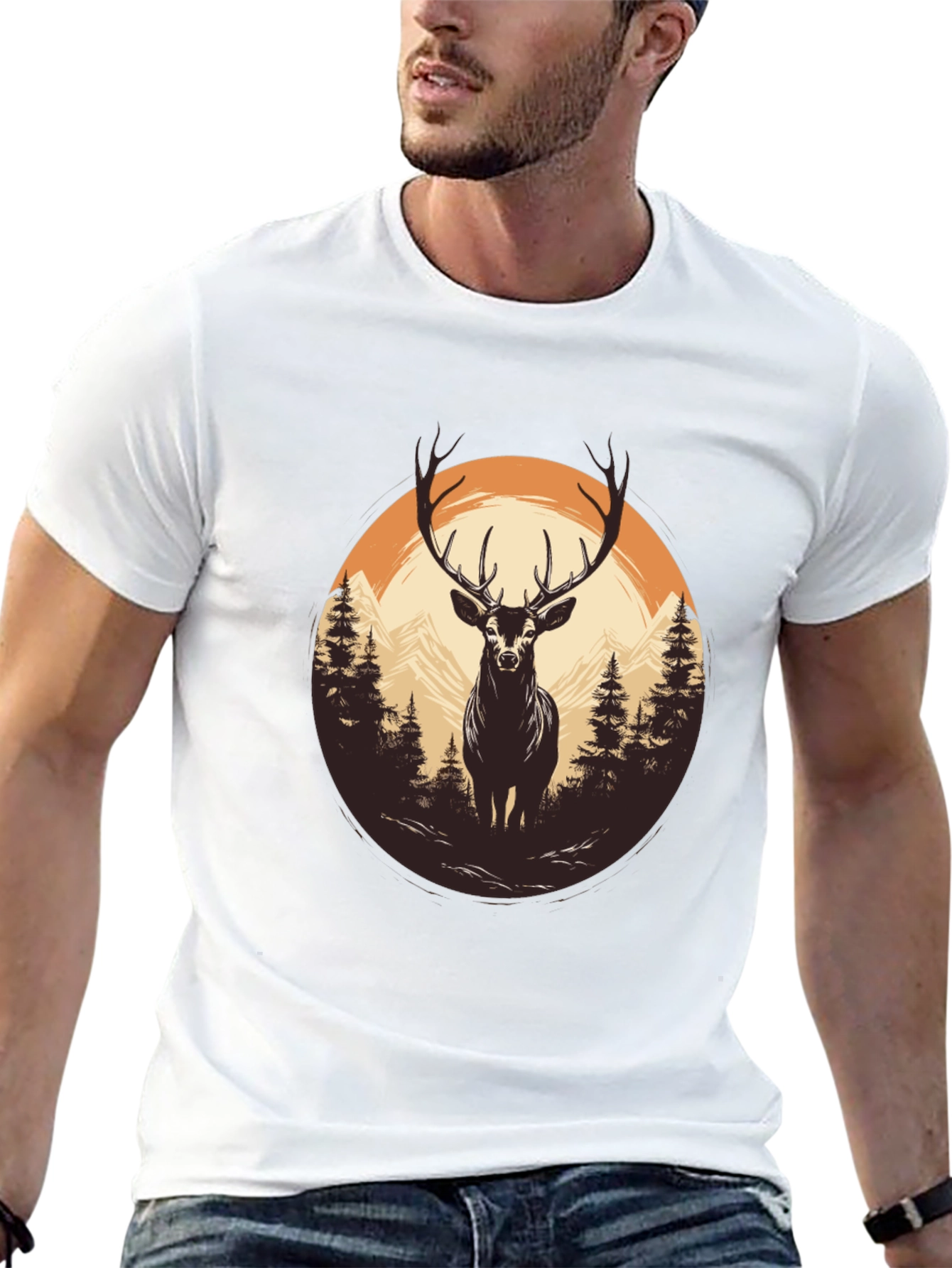 Nature Deer Graphic T-Shirt