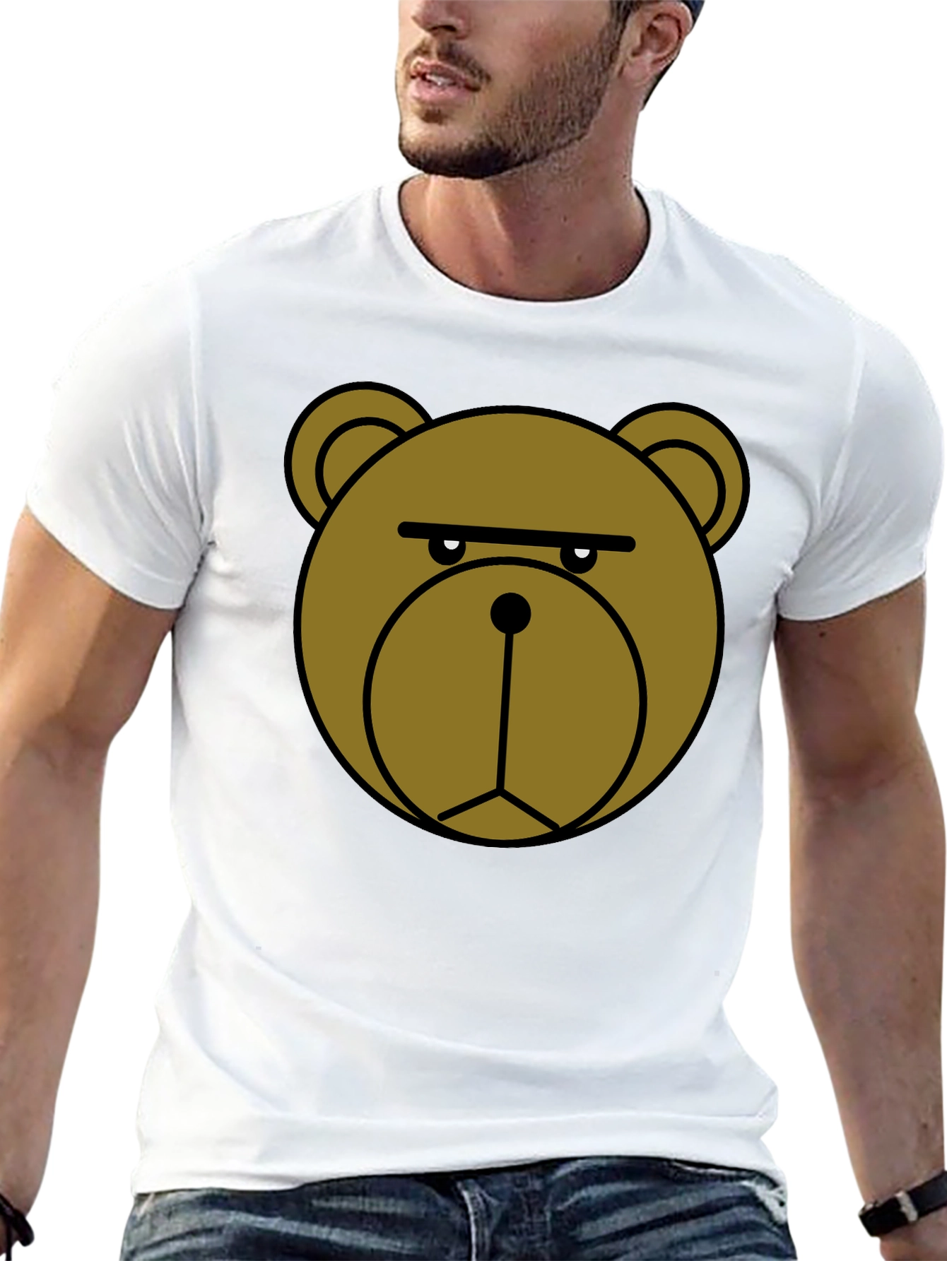 Grumpy Bear Graphic T-Shirt - Black
