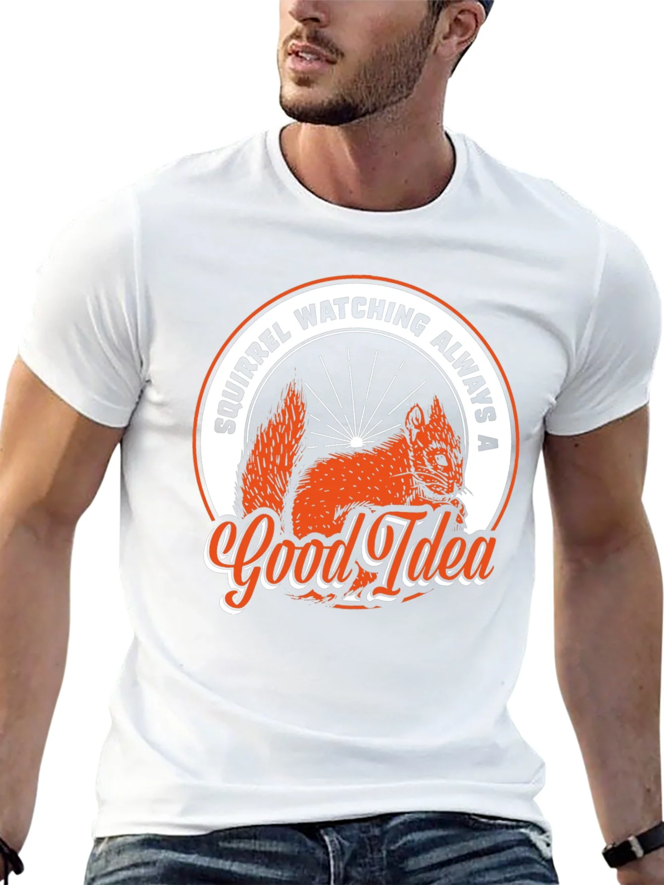 Squirrel Watching Always A Good Idea Black T-Shirt