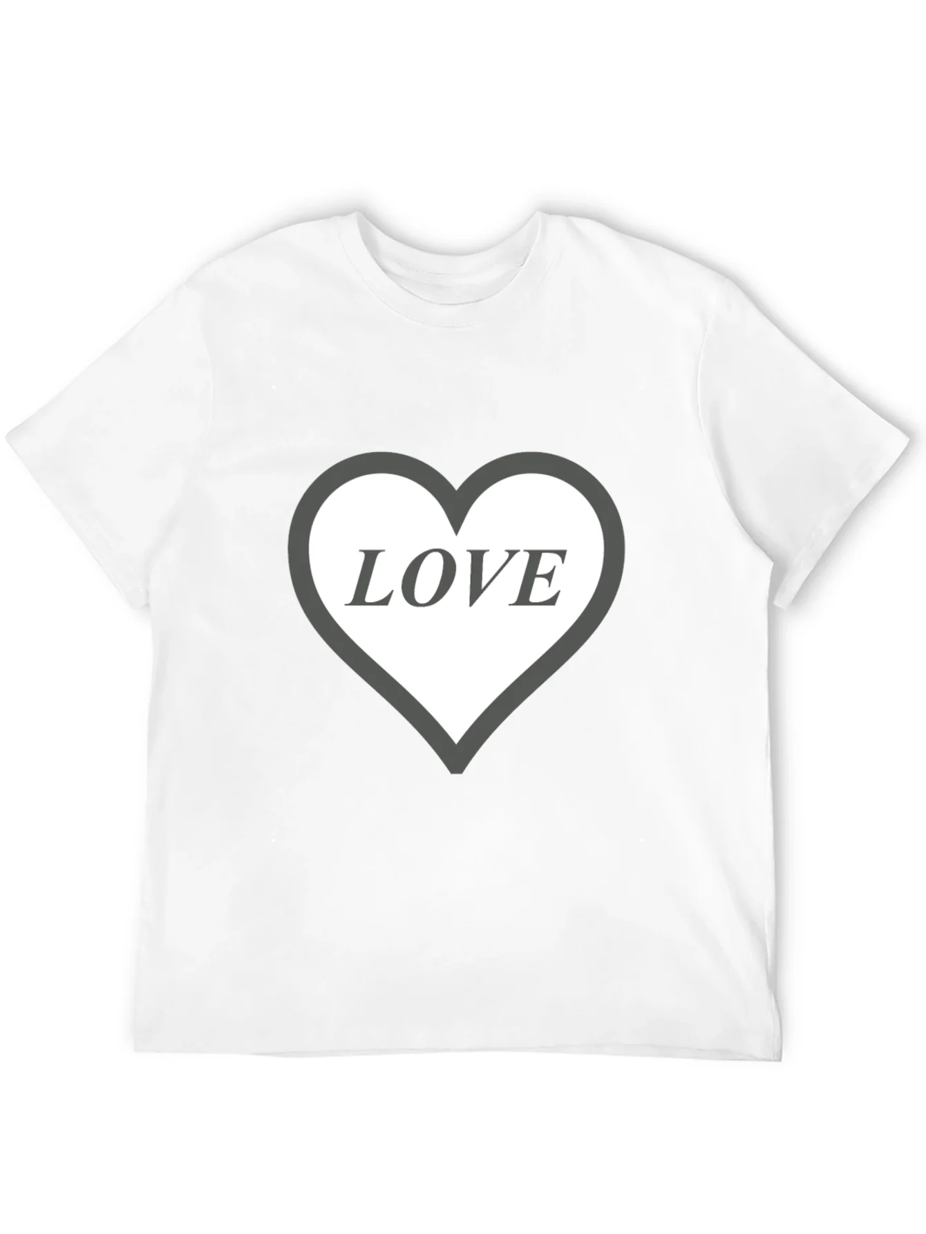 Love Heart Graphic Black T-Shirt