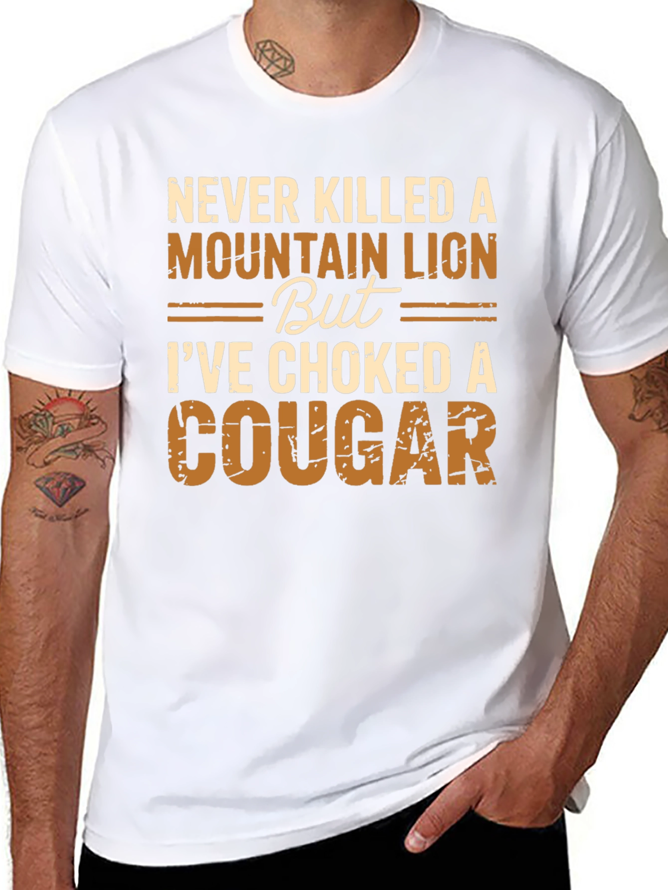 Never Killed a Mountain Lion Funny Graphic Tee