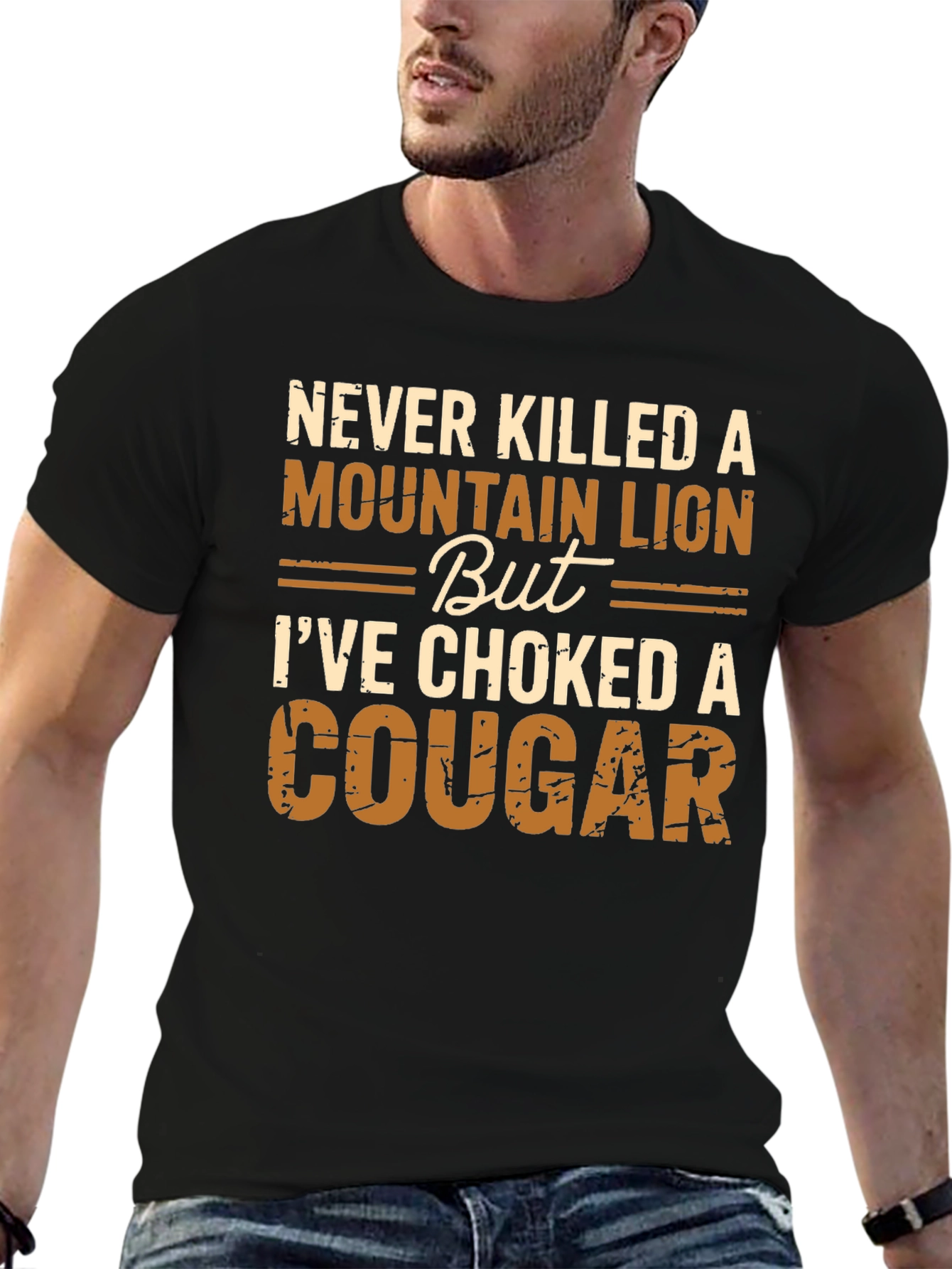 Never Killed a Mountain Lion Funny Graphic Tee