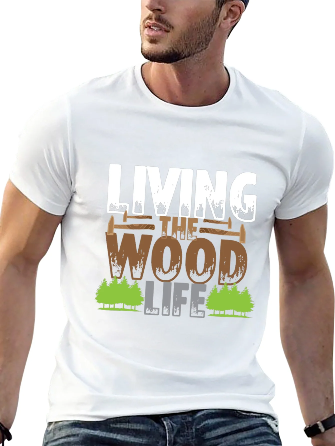 Living The Wood Life T-Shirt Carpenter Tee