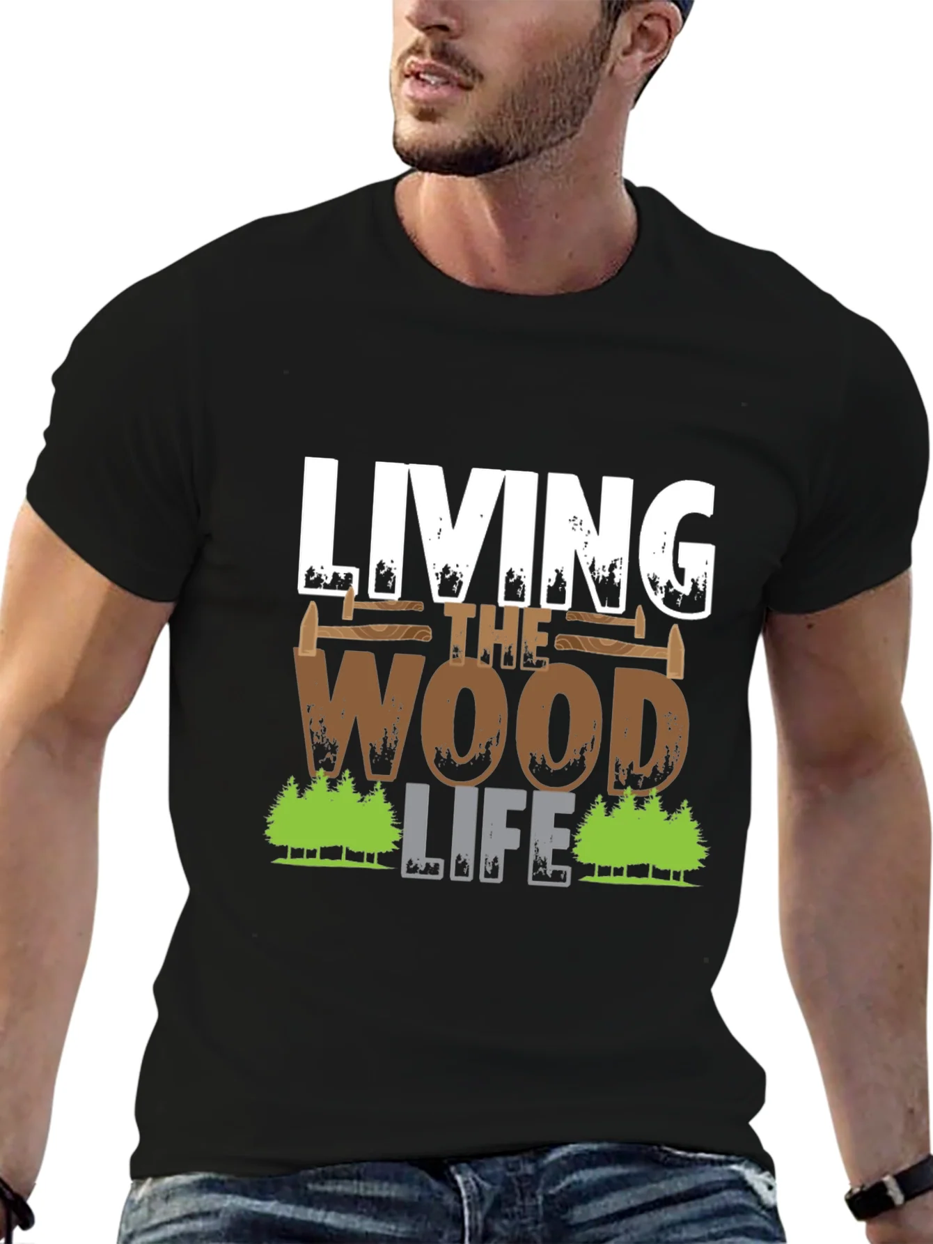 Living The Wood Life T-Shirt Carpenter Tee