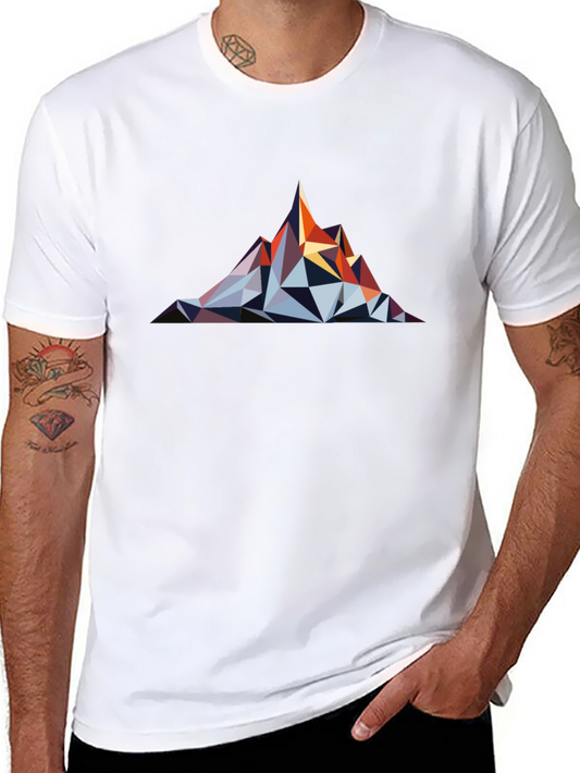 Geometric Mountain Graphic Tee - Black