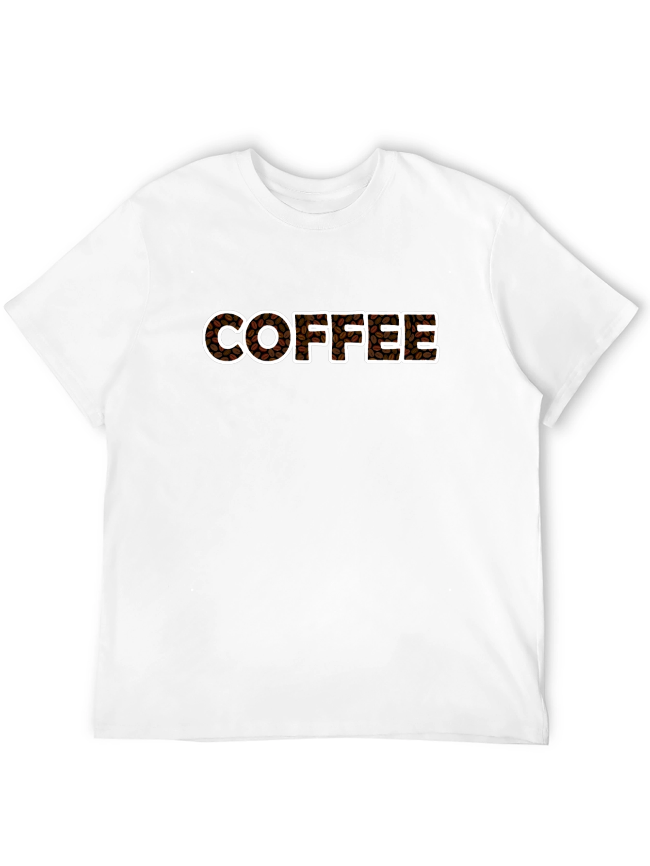 Coffee Bean Lettering T-Shirt - Black Cotton Tee
