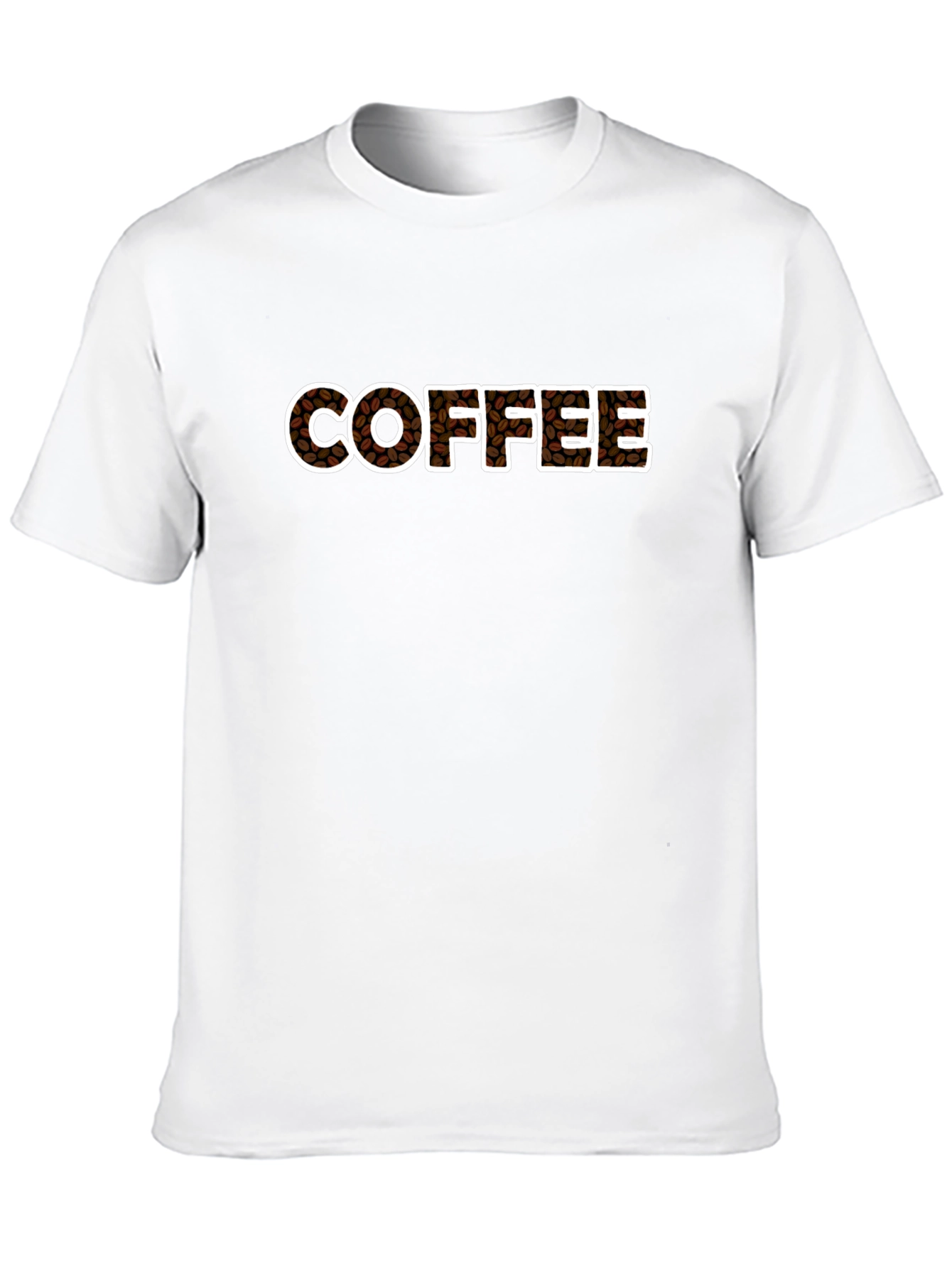 Coffee Bean Lettering T-Shirt - Black Cotton Tee