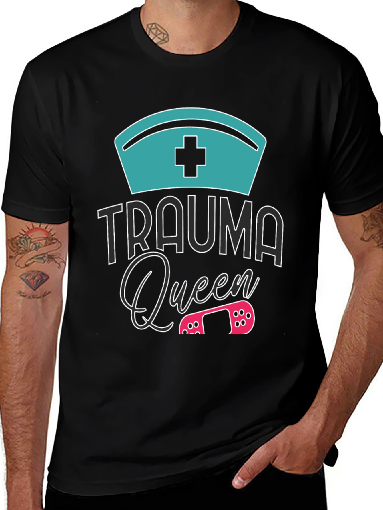 Trauma Queen T-Shirt - Nurse & Gaming Design