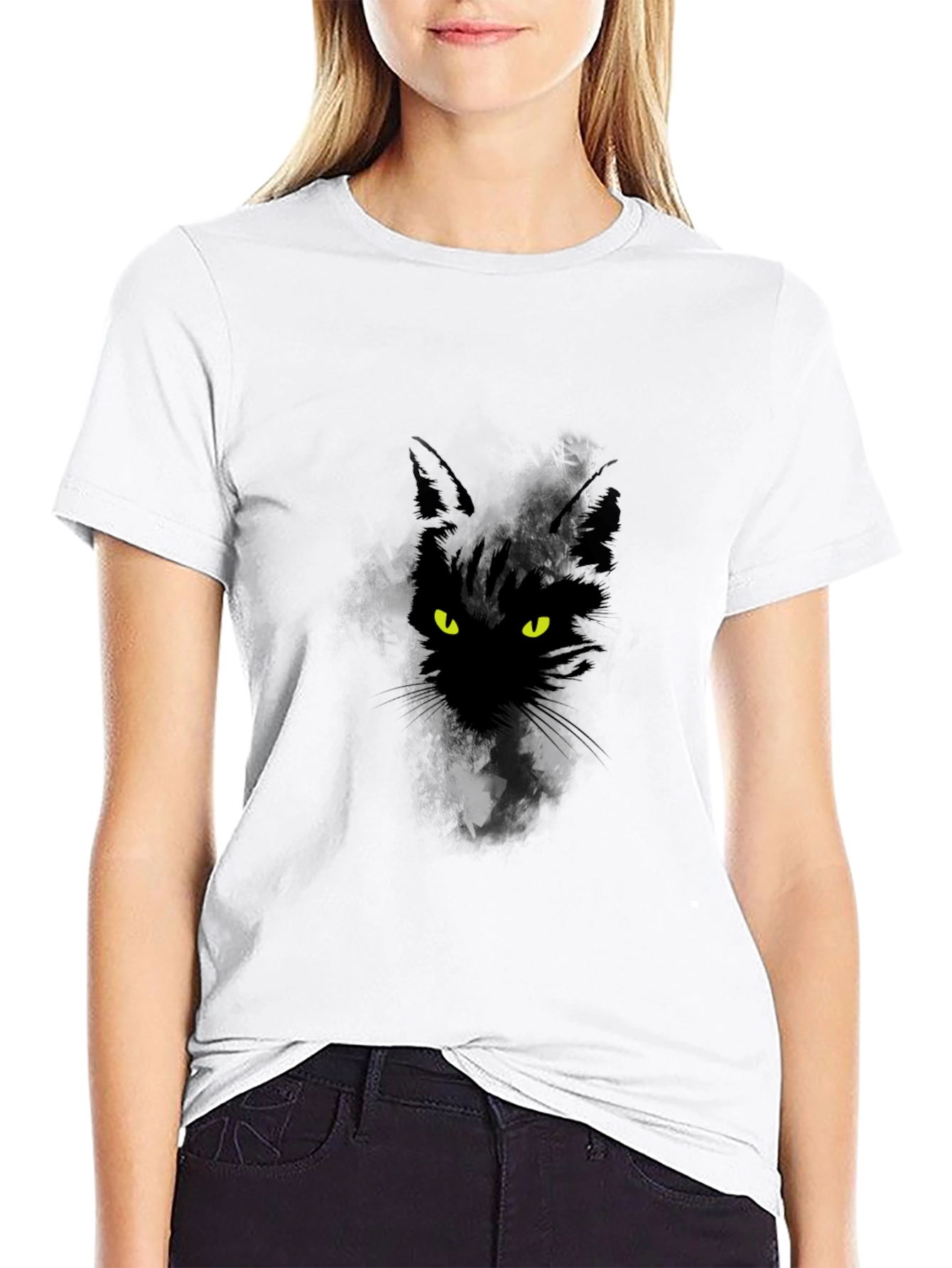 Black Cat Graphic T-Shirt - Mens Casual Tee