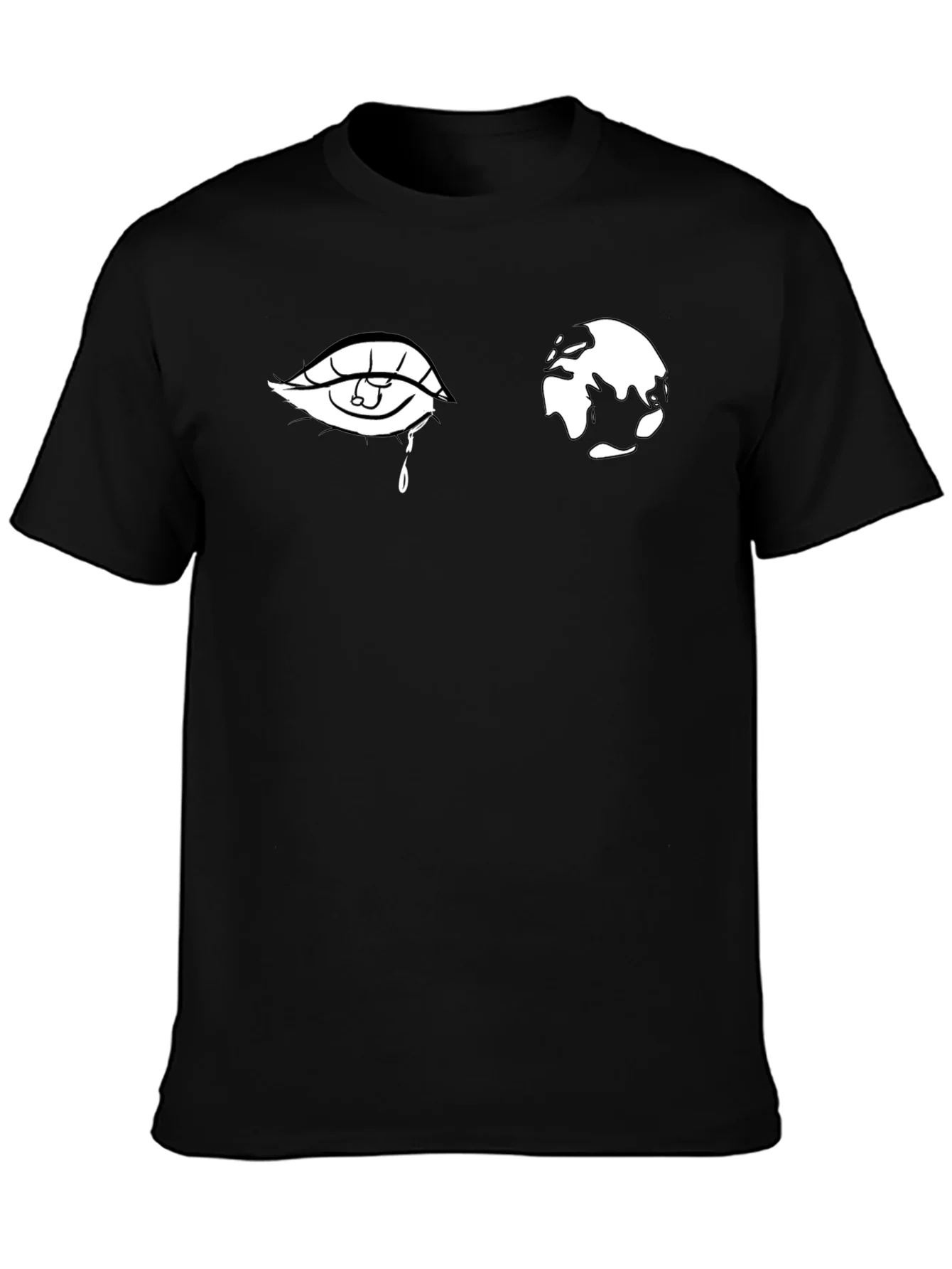 Eye and World Graphic Black T-Shirt