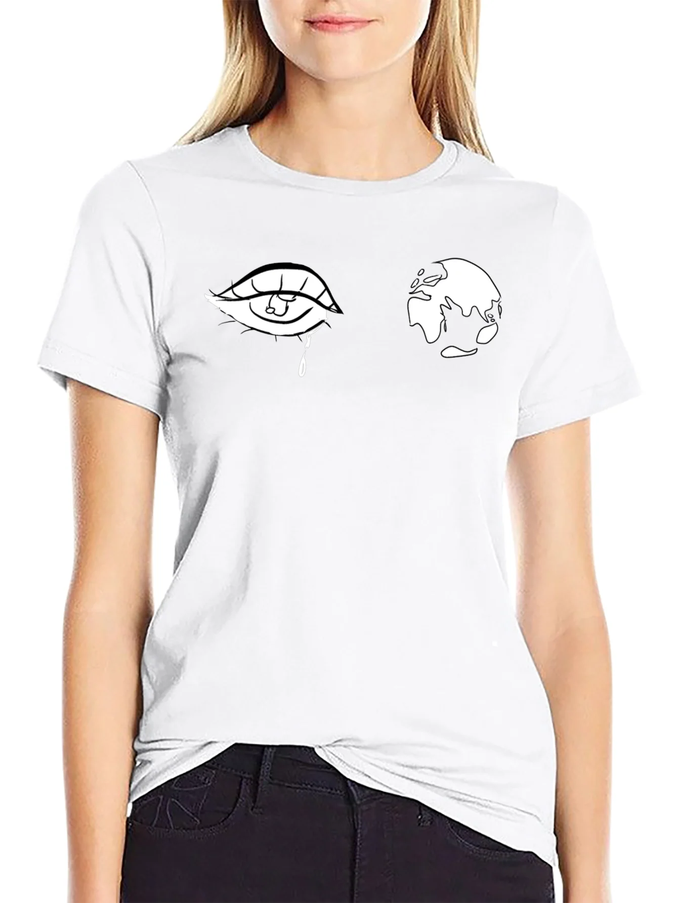 Eye and World Graphic Black T-Shirt