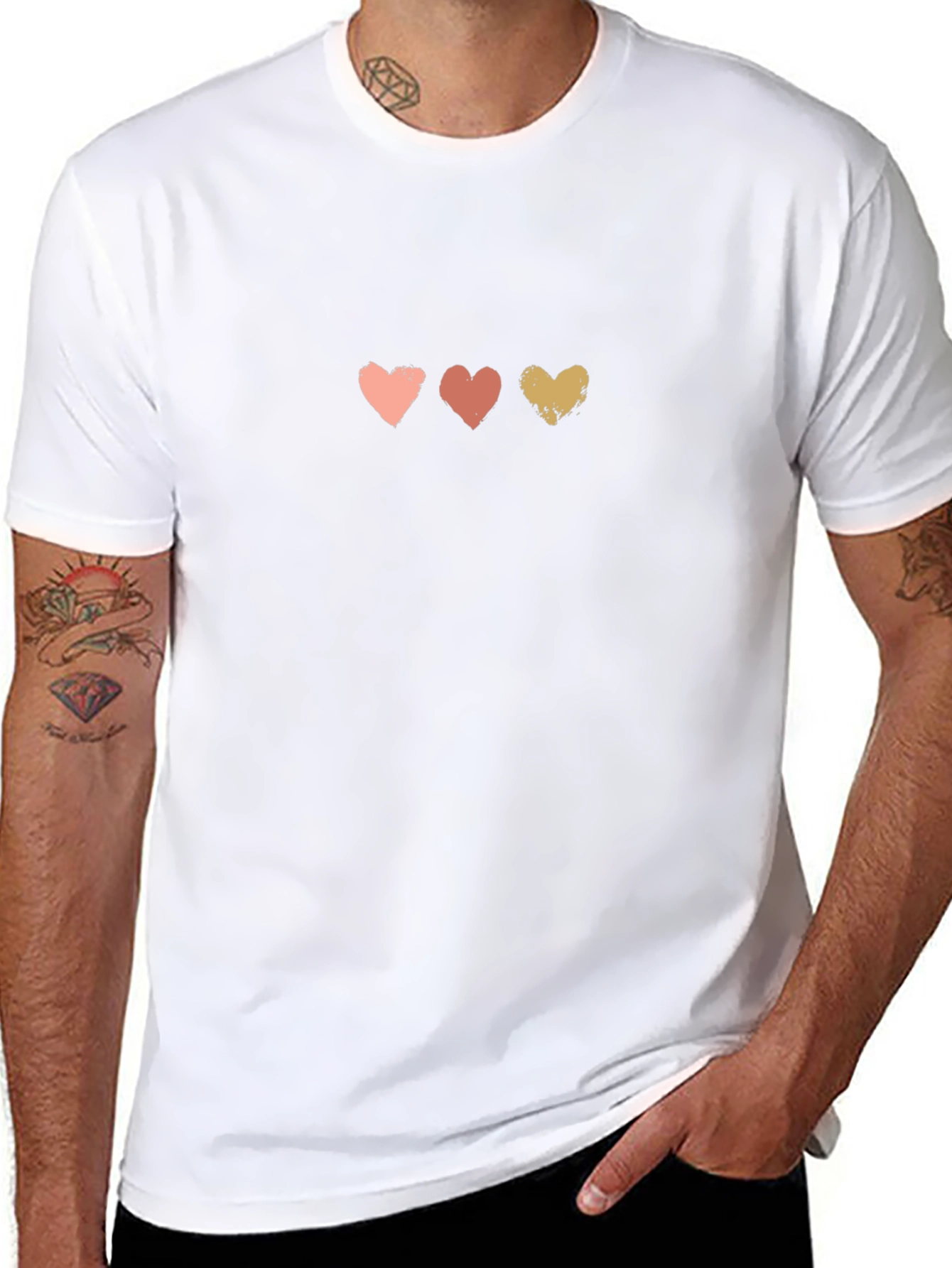 Three Hearts Graphic Tee - Soft Cotton Blend