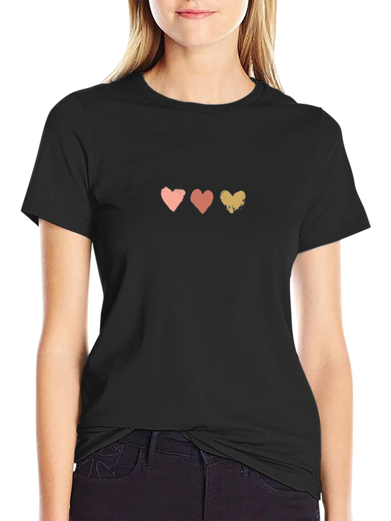 Three Hearts Graphic Tee - Soft Cotton Blend