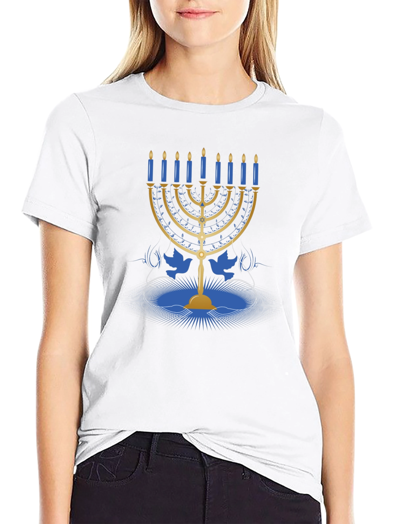 Hanukkah Menorah Graphic T-Shirt
