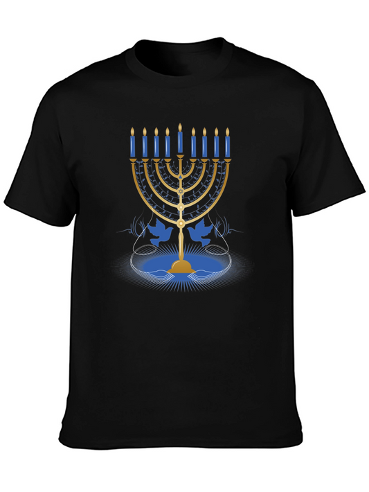 Hanukkah Menorah Graphic T-Shirt