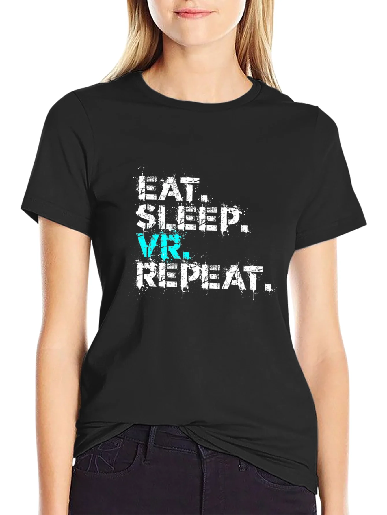 Eat Sleep VR Repeat Black T-Shirt