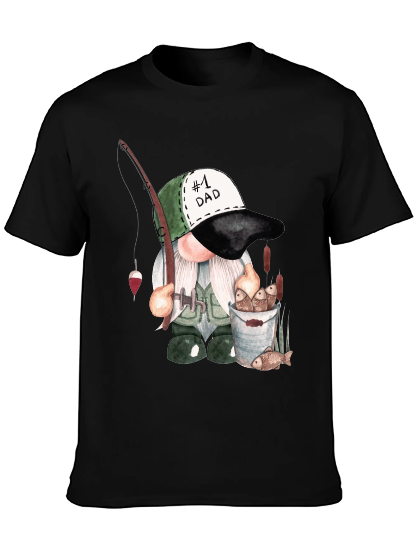 Fishing Gnome Dad T-Shirt
