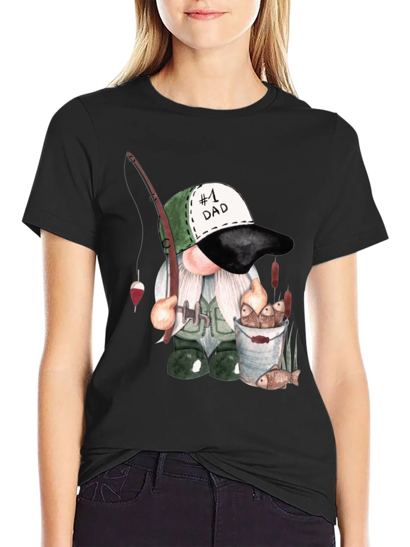 Fishing Gnome Dad T-Shirt