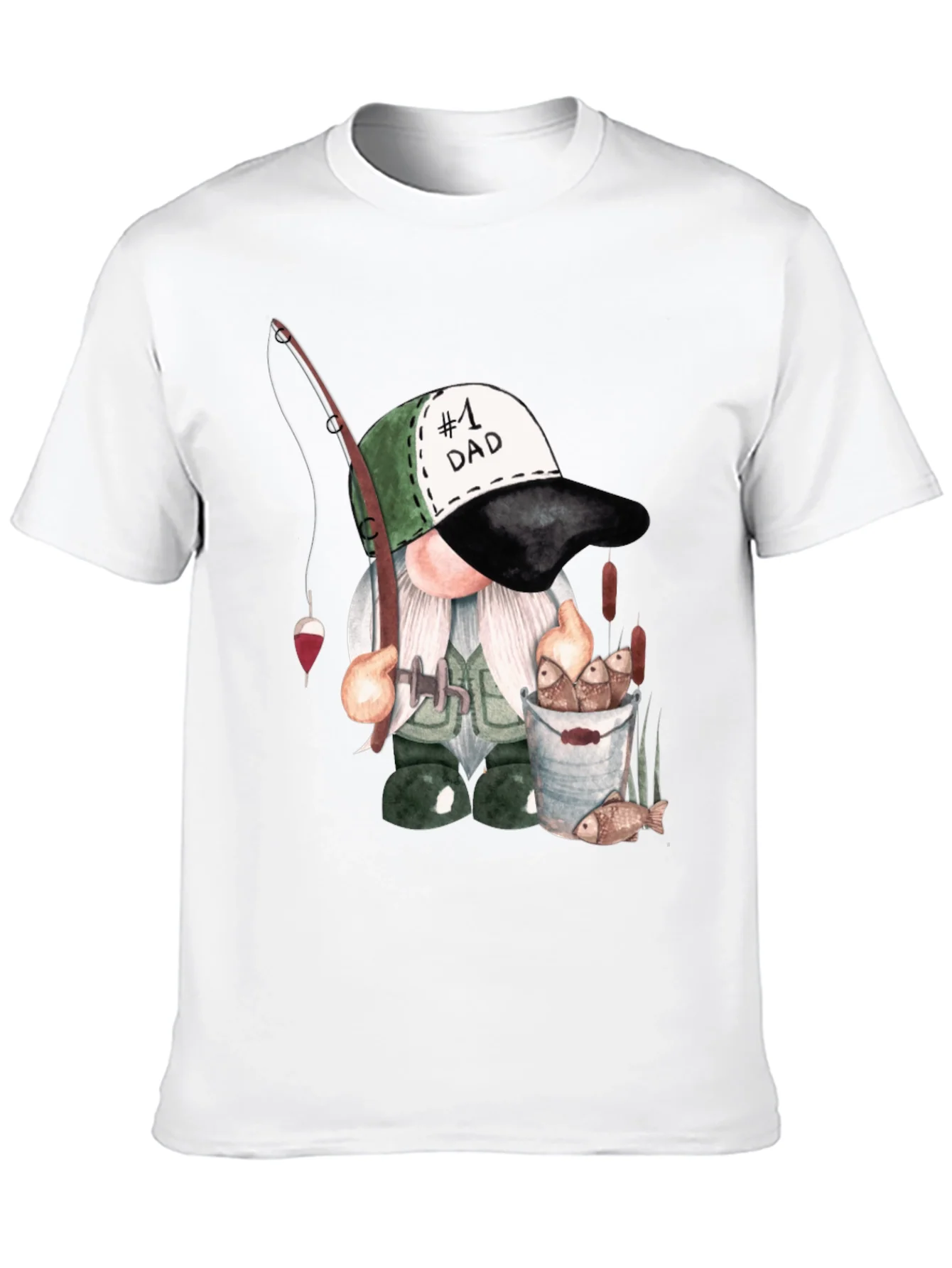 Fishing Gnome Dad T-Shirt