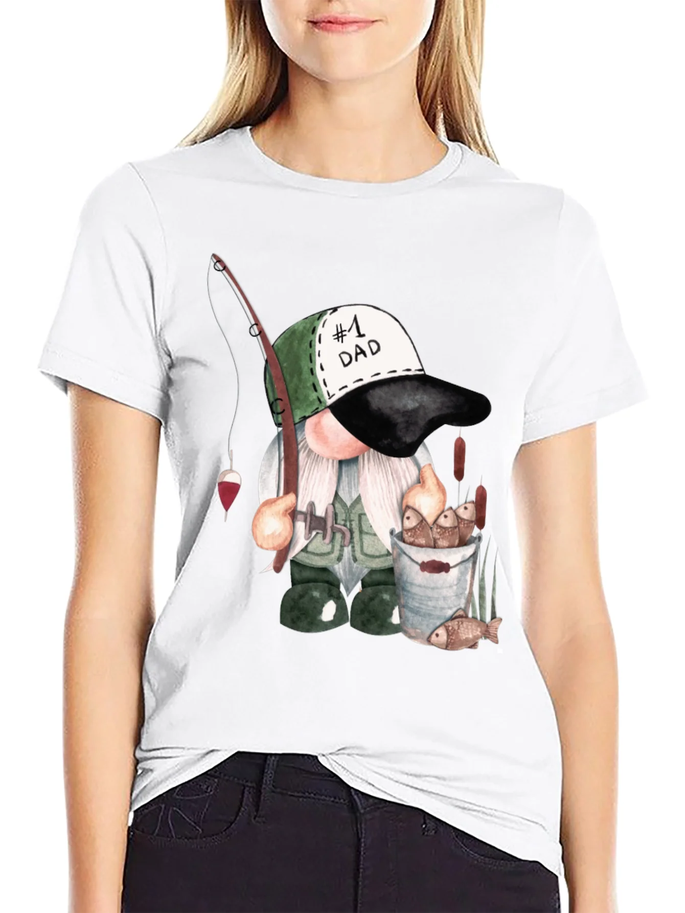 Fishing Gnome Dad T-Shirt