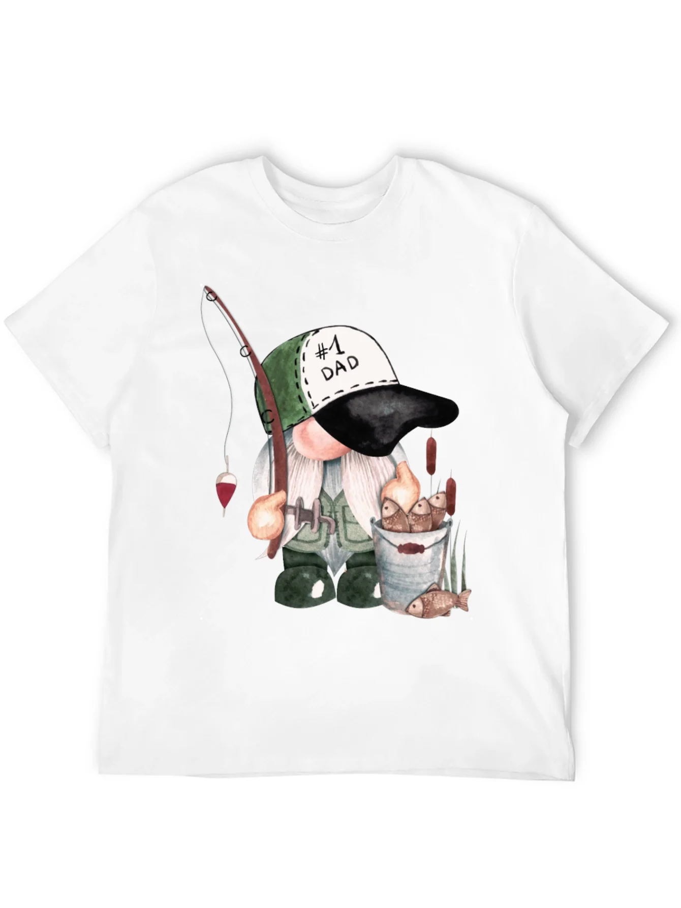 Fishing Gnome Dad T-Shirt