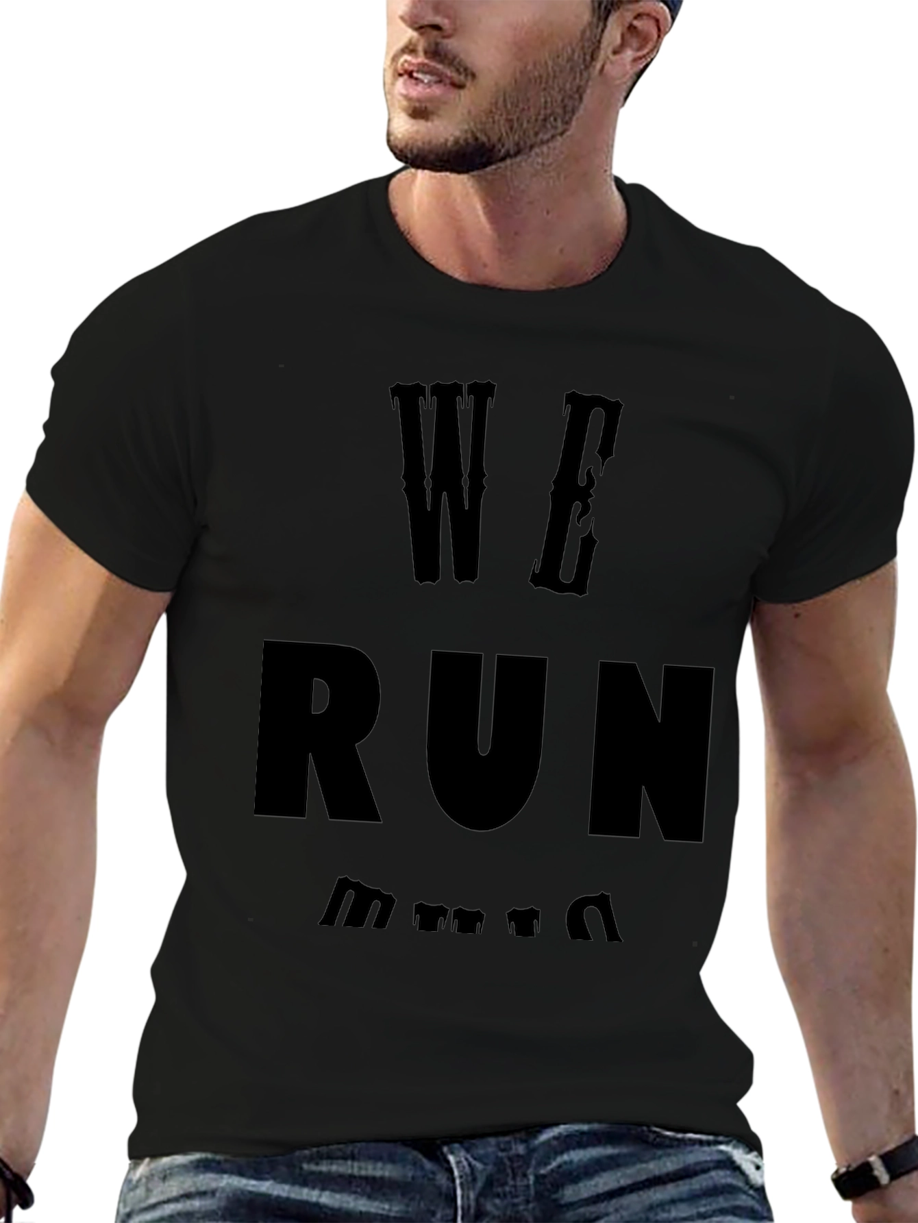 We Run T-Shirt - Black Graphic Tee