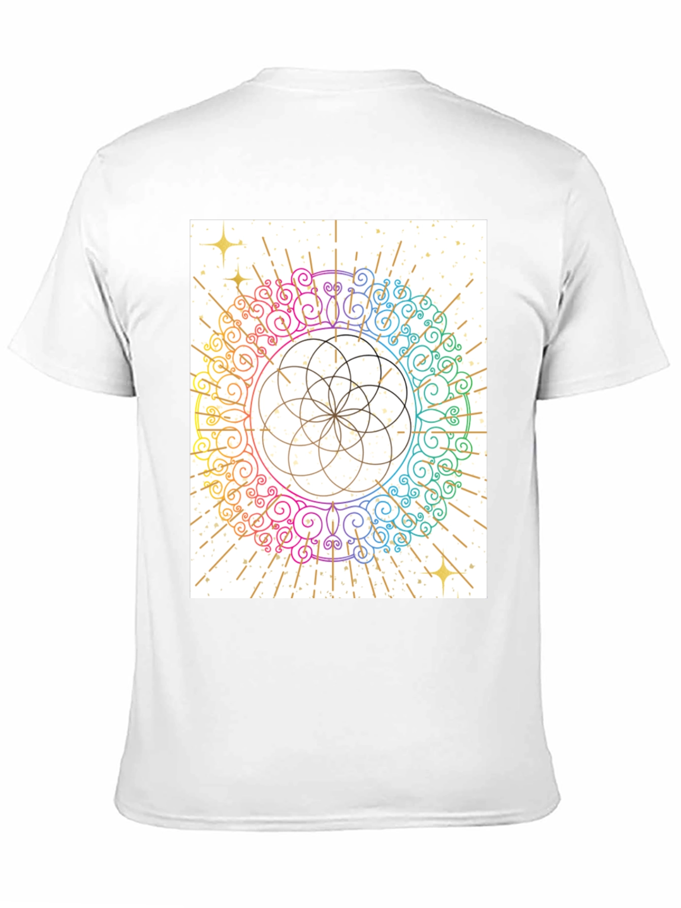 Rainbow Mandala Graphic Tee - Unique Design