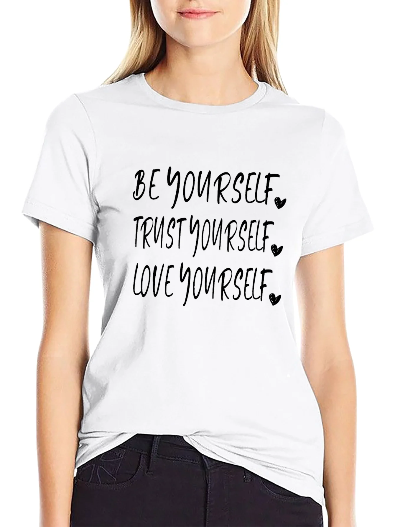 Be Yourself Graphic Tee - Inspirational Message Black T-Shirt
