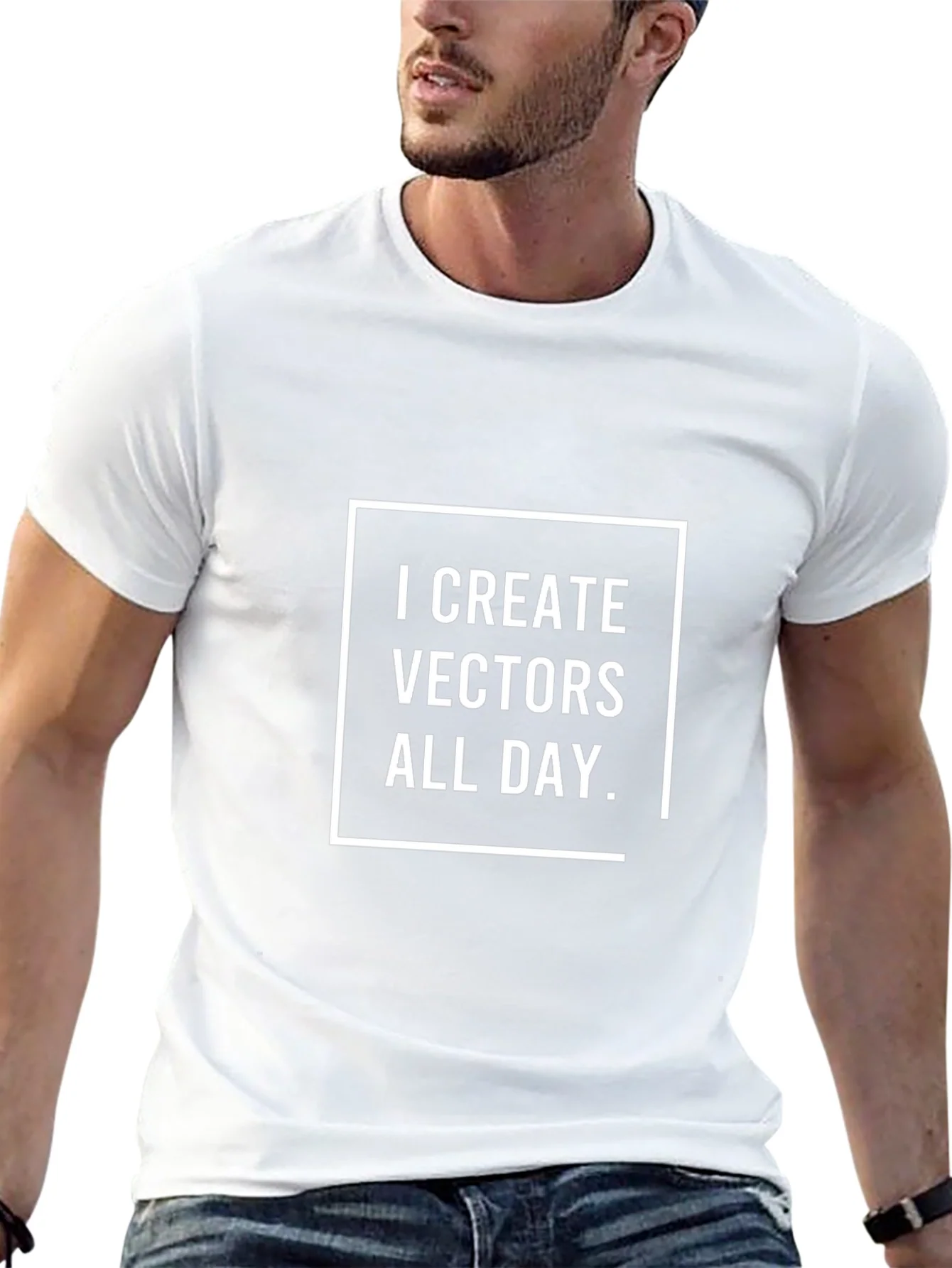 I Create Vectors All Day Black T-Shirt