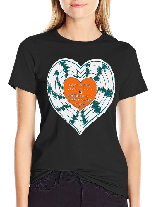 Vinyl Heart Graphic T-Shirt - Black Tee