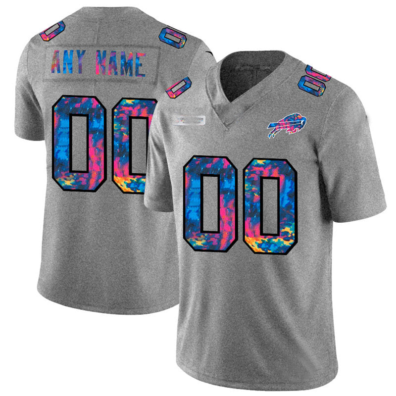 Custom1 Buffalo Bills Multi-Color 2020 Crucial Catch Vapor Untouchable Limited Football Jerseys Greyheather Stitched American Jerseys