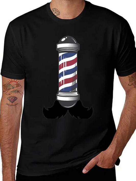 Barber Pole Mustache T-Shirt