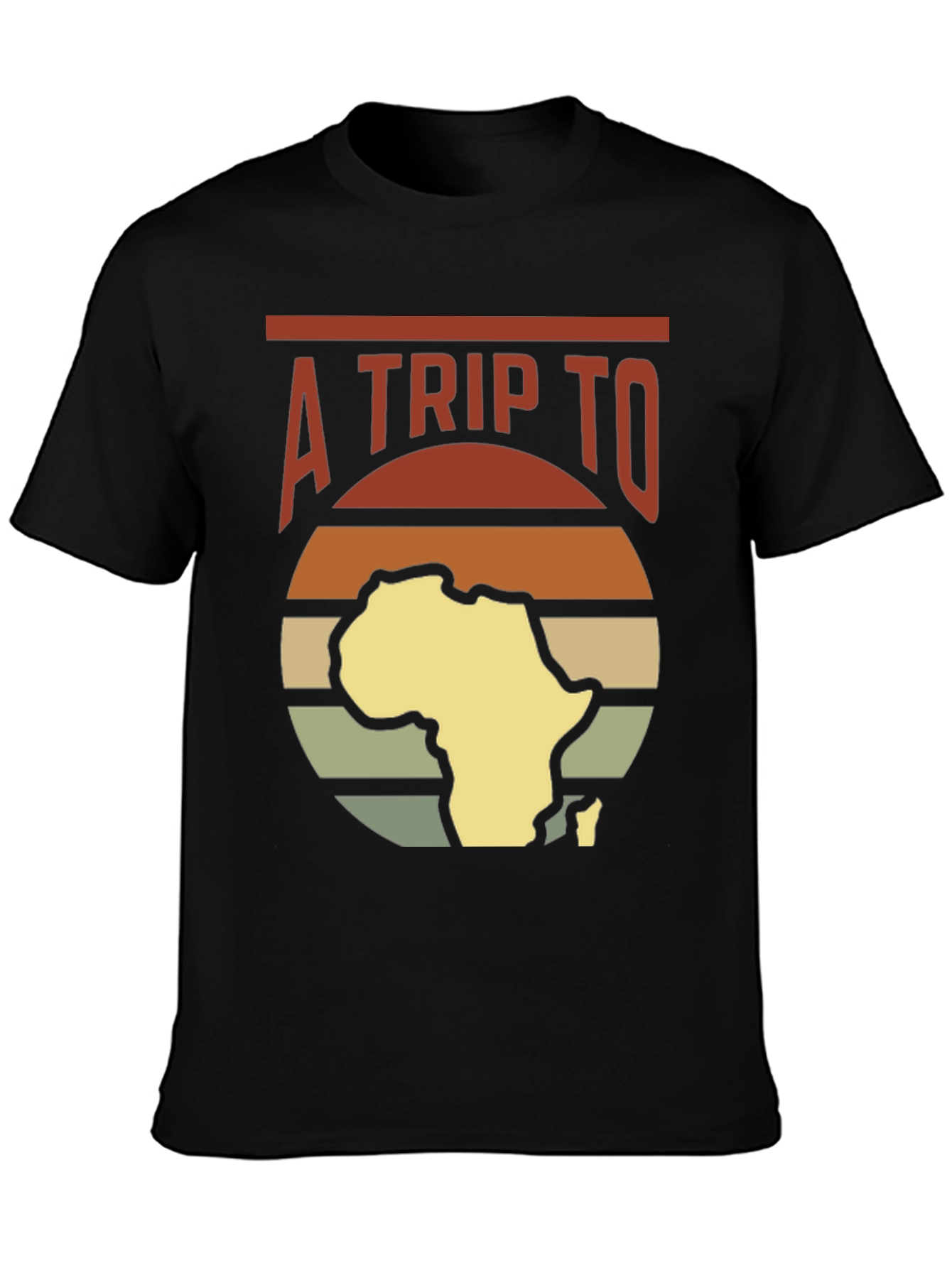 A Trip To Africa T-Shirt Black Graphic Tee