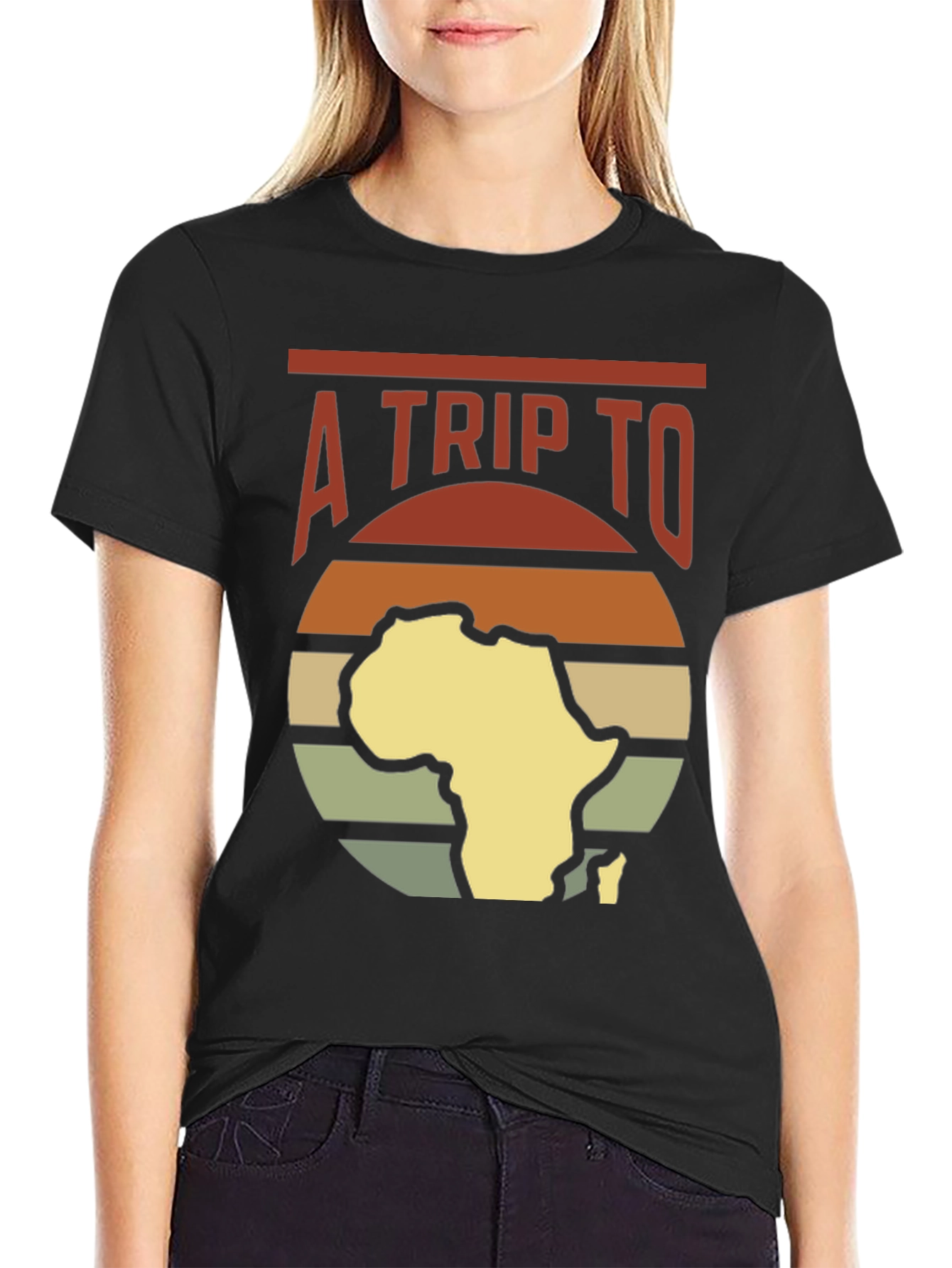 A Trip To Africa T-Shirt Black Graphic Tee