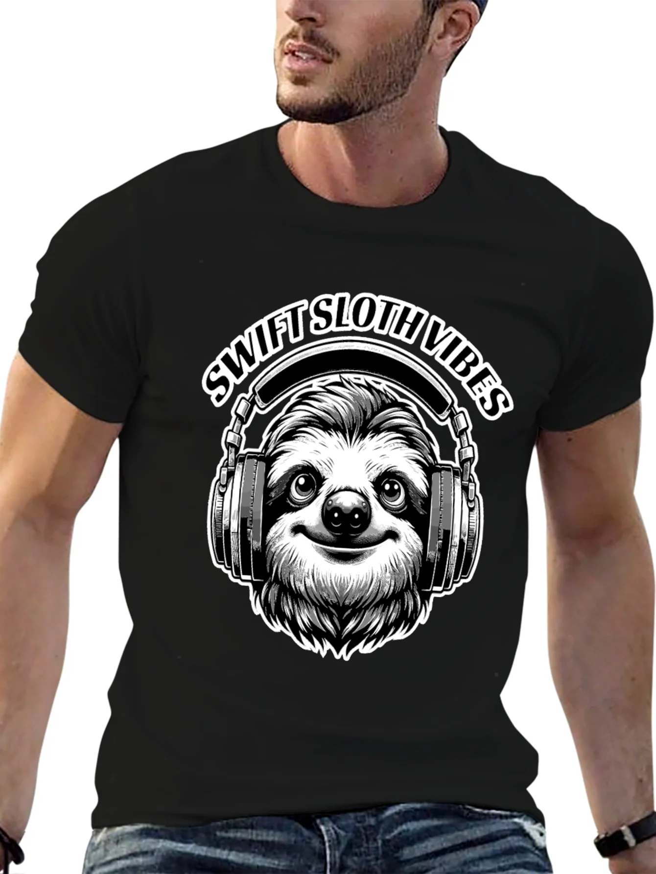 Swift Sloth Vibes Black T-Shirt