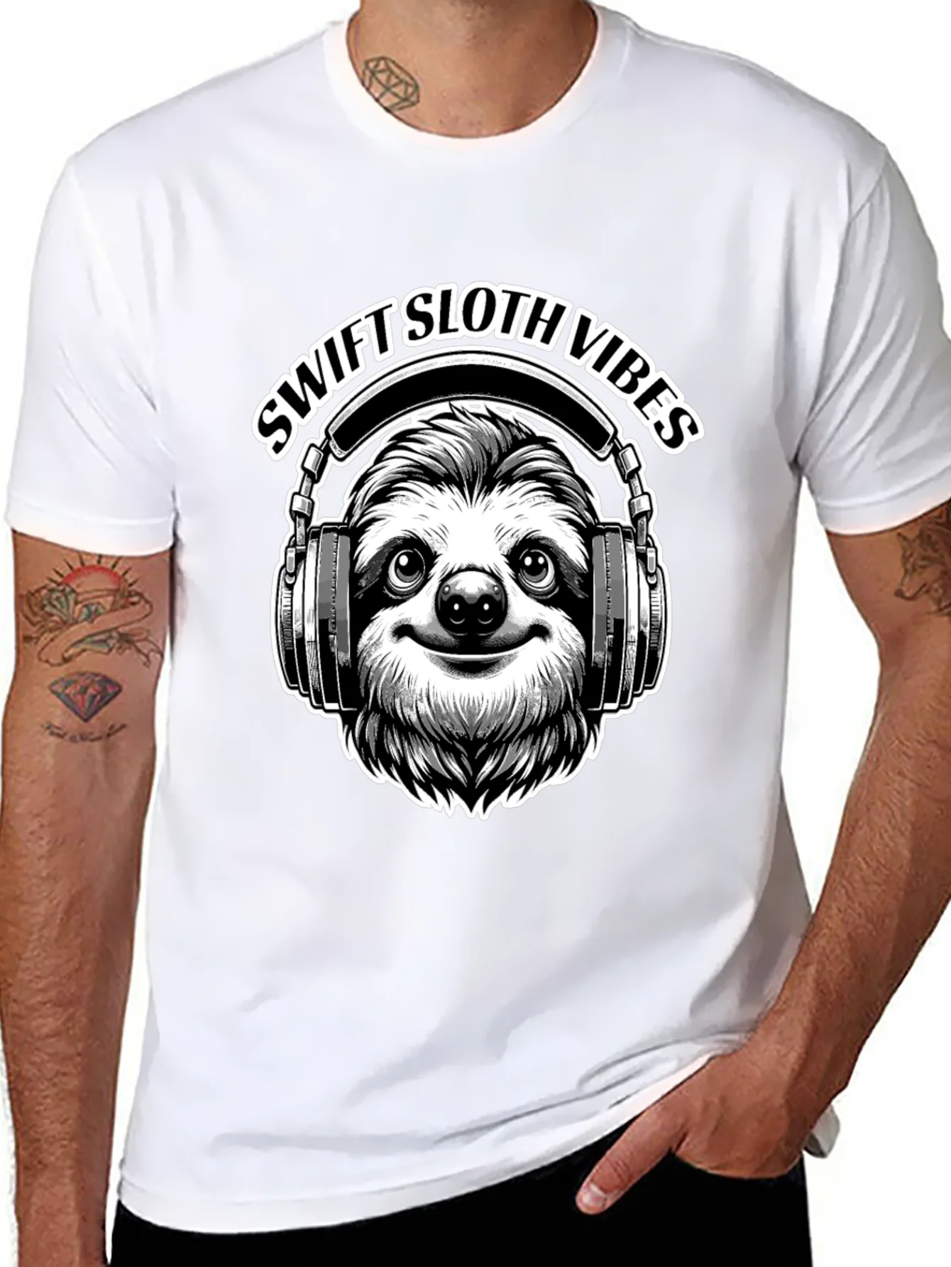 Swift Sloth Vibes Black T-Shirt