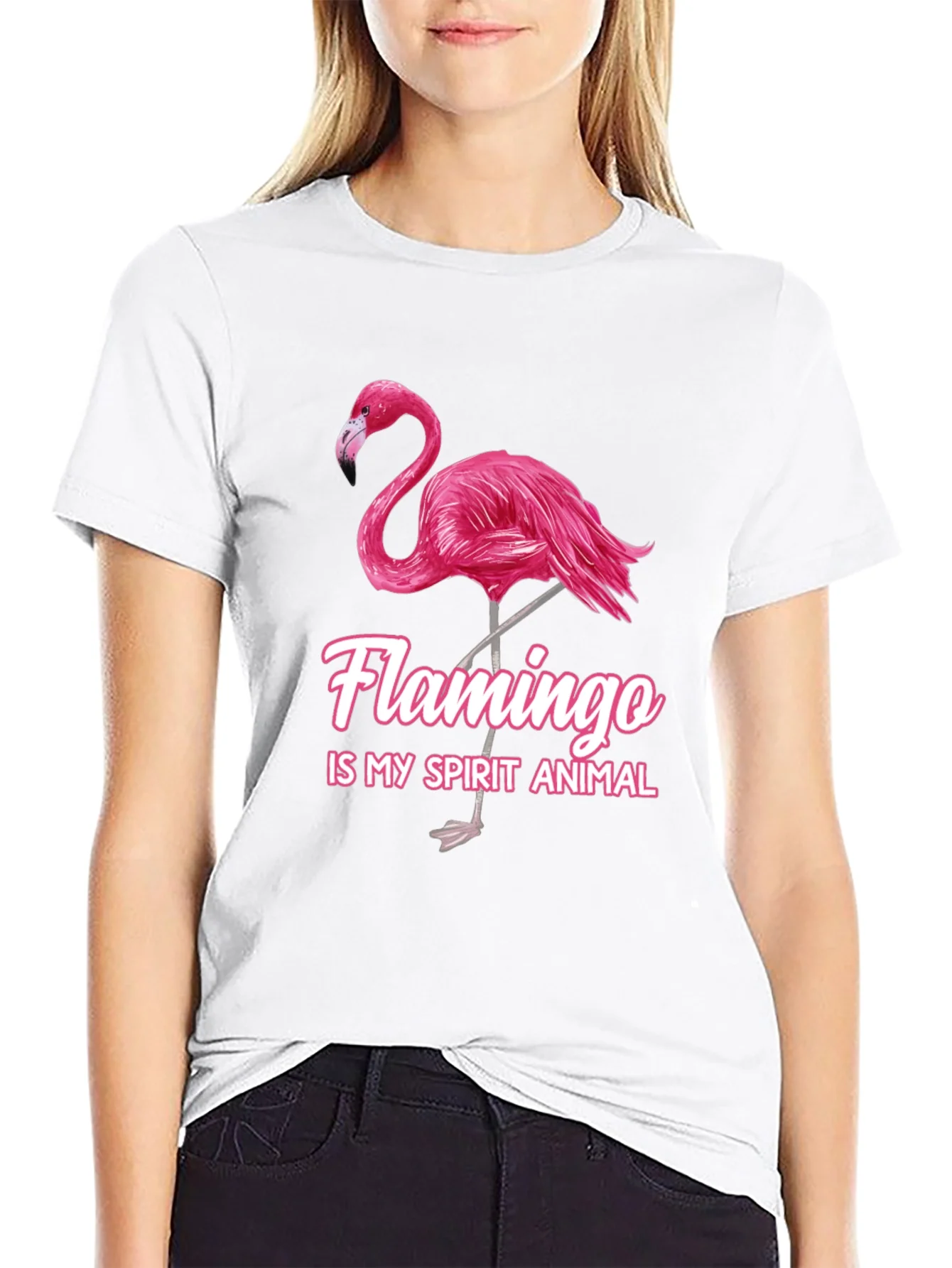 Flamingo Spirit Animal Graphic T-Shirt