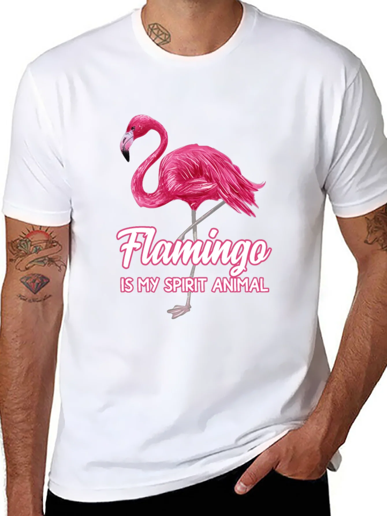 Flamingo Spirit Animal Graphic T-Shirt