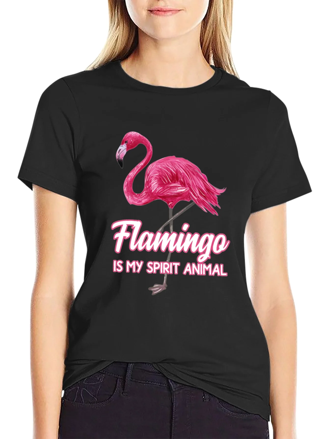 Flamingo Spirit Animal Graphic T-Shirt