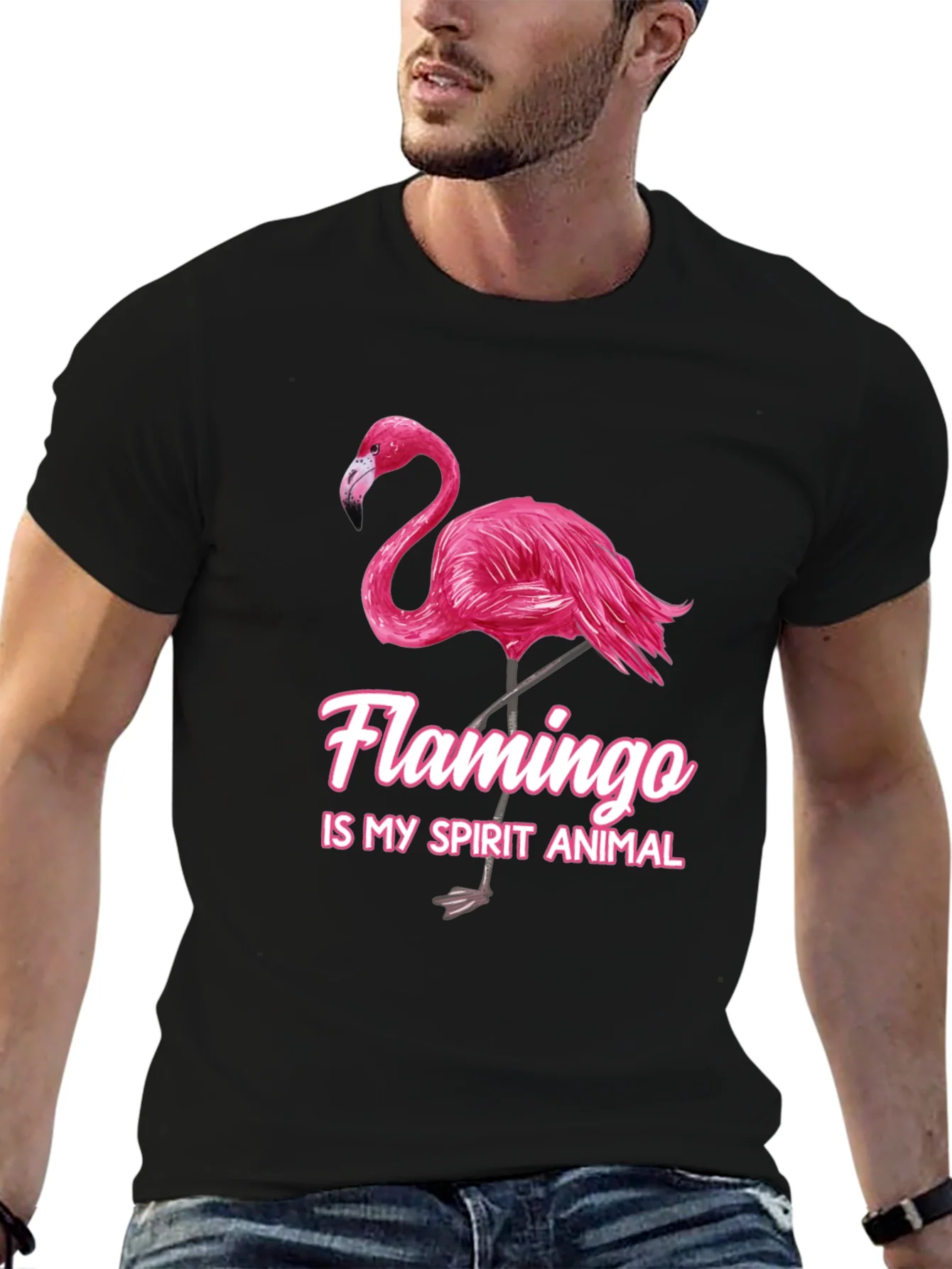 Flamingo Spirit Animal Graphic T-Shirt