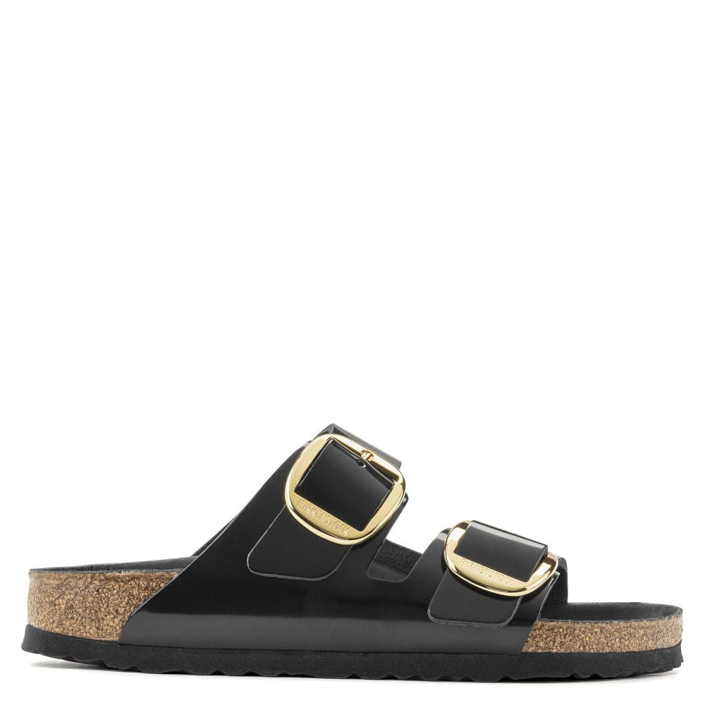 Birkenstock Women's Arizona Big Buckle Natural Leather Patent in High Shine Black