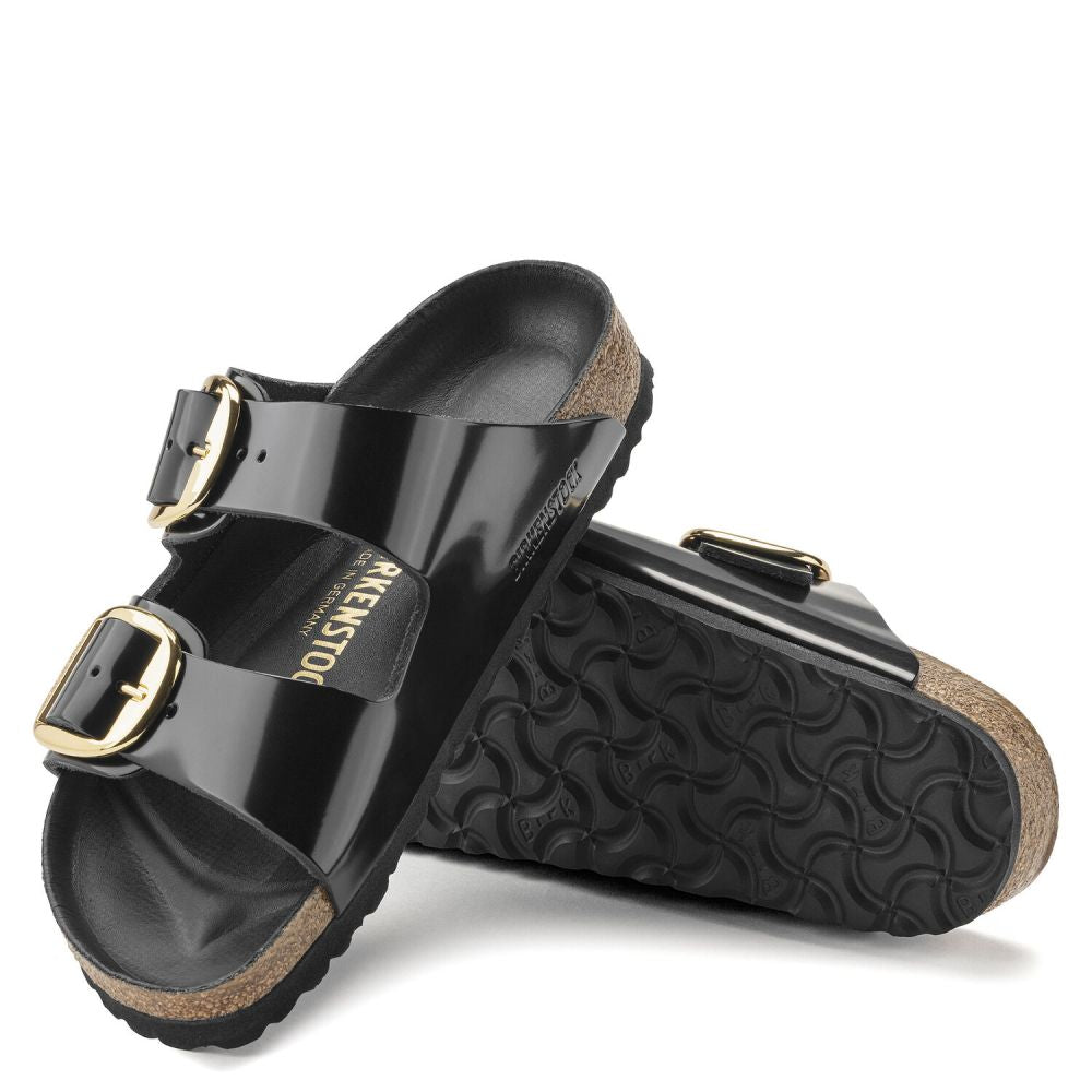 Birkenstock Women's Arizona Big Buckle Natural Leather Patent in High Shine Black