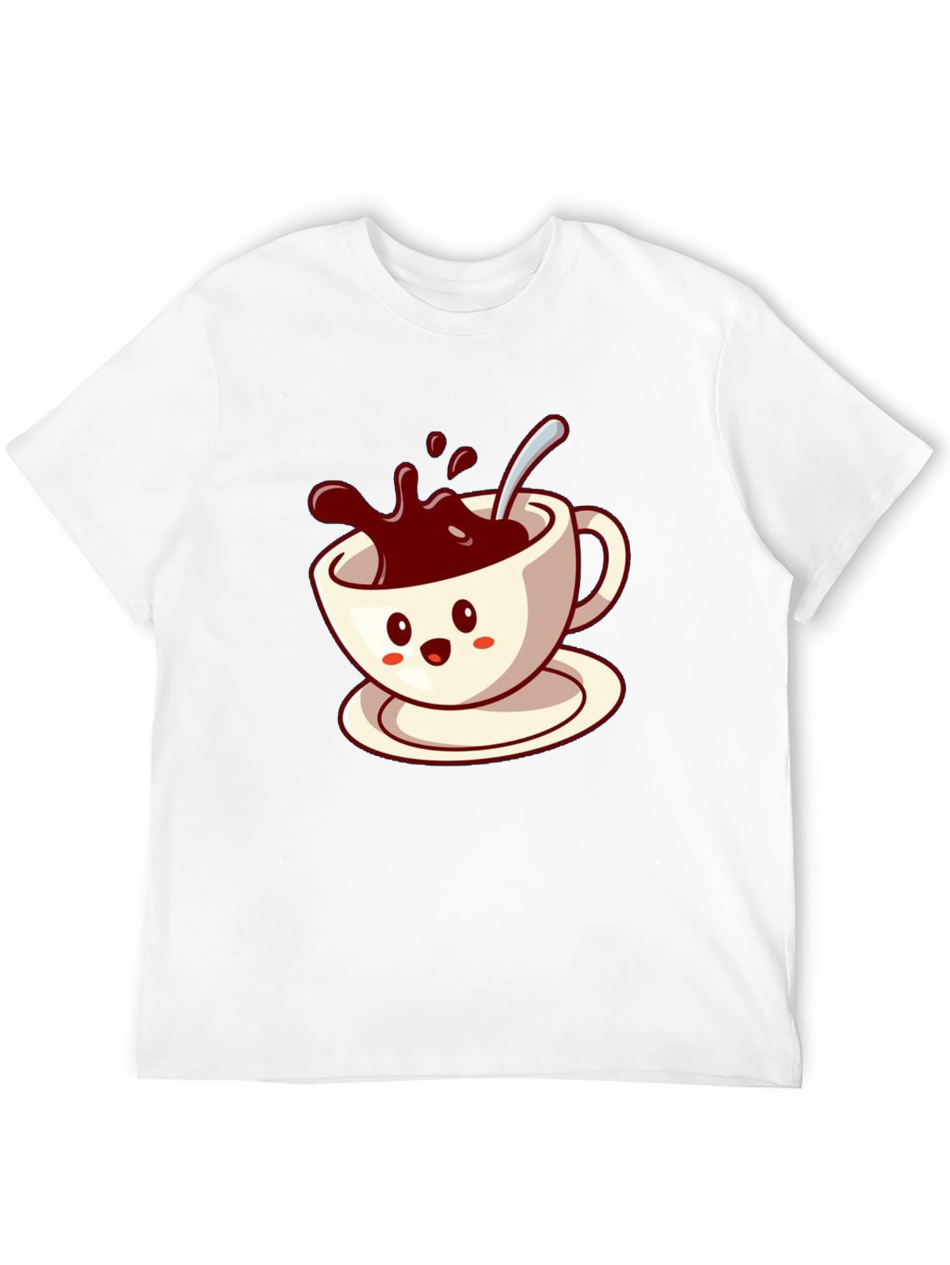 Cute Coffee Cup Graphic Tee - Black Casual Shirt