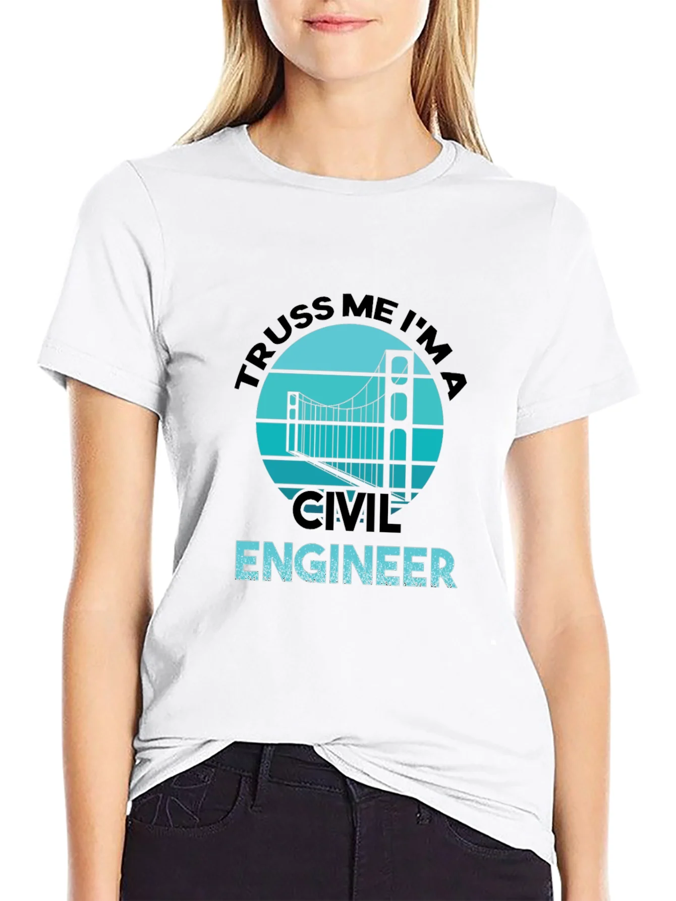 Truss Me Im A Civil Engineer Black Graphic T-Shirt