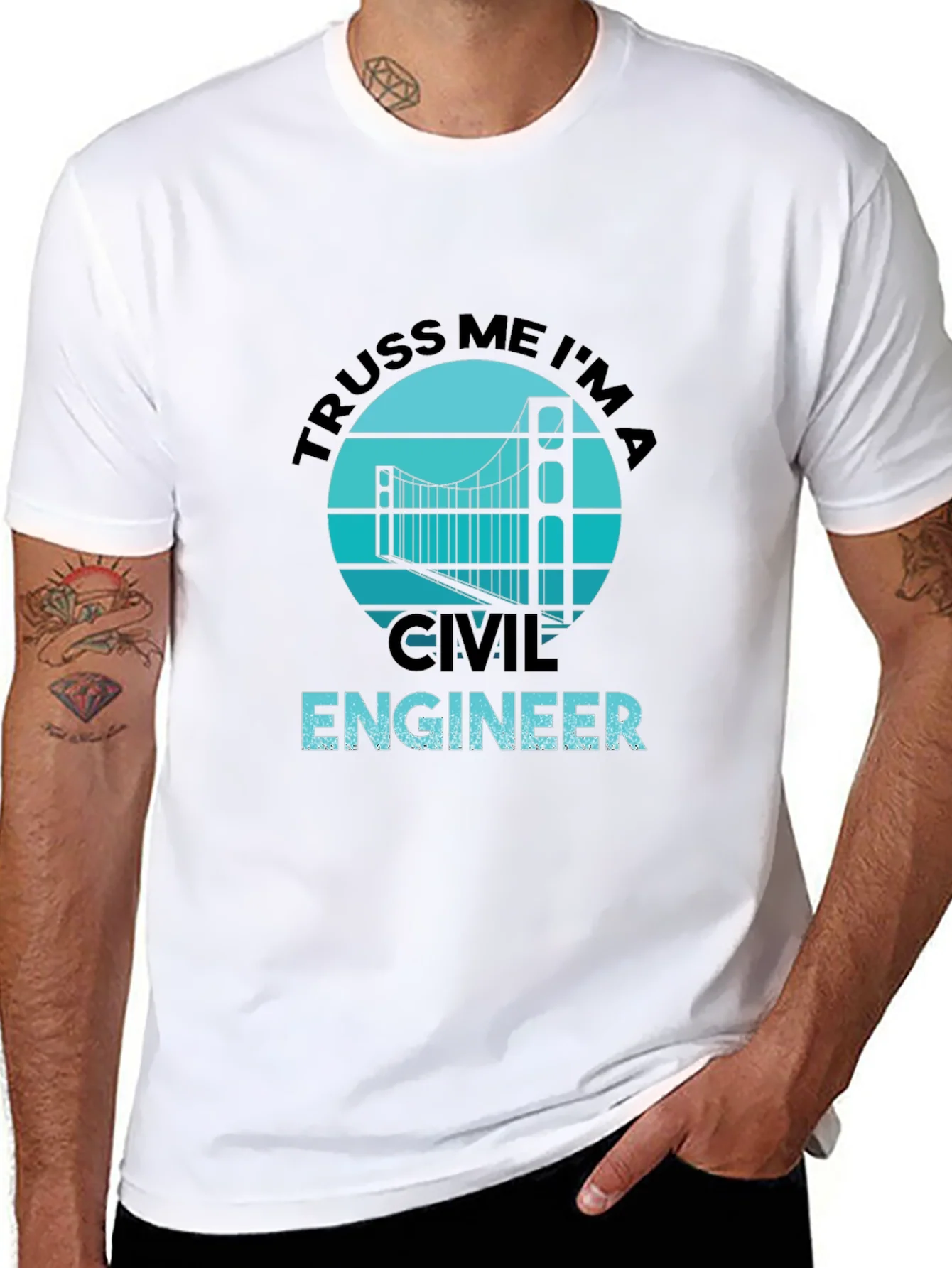 Truss Me Im A Civil Engineer Black Graphic T-Shirt