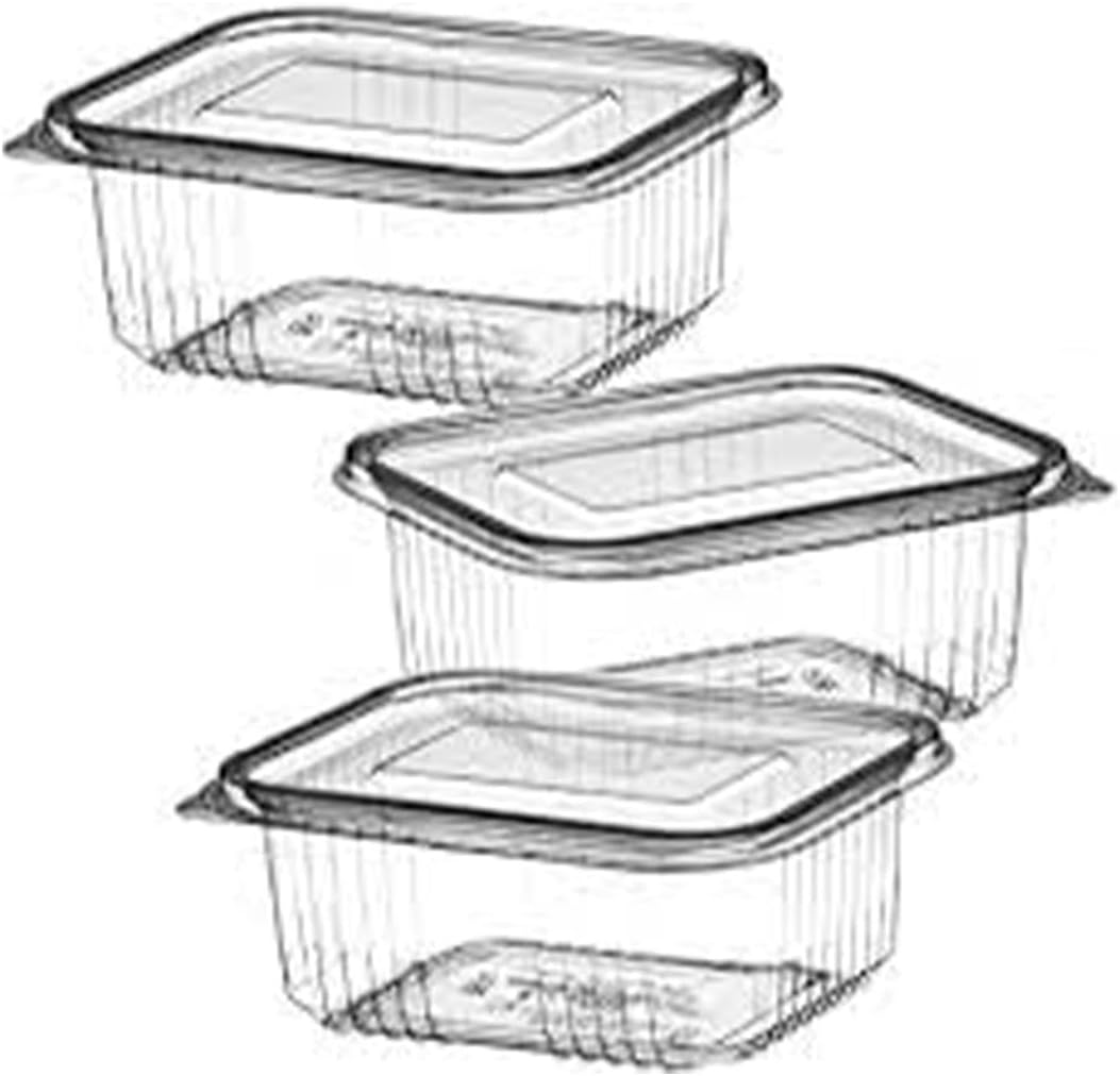 [150ml, 50pc Hinged Pet - Rectangular Containers w - Premium Quality