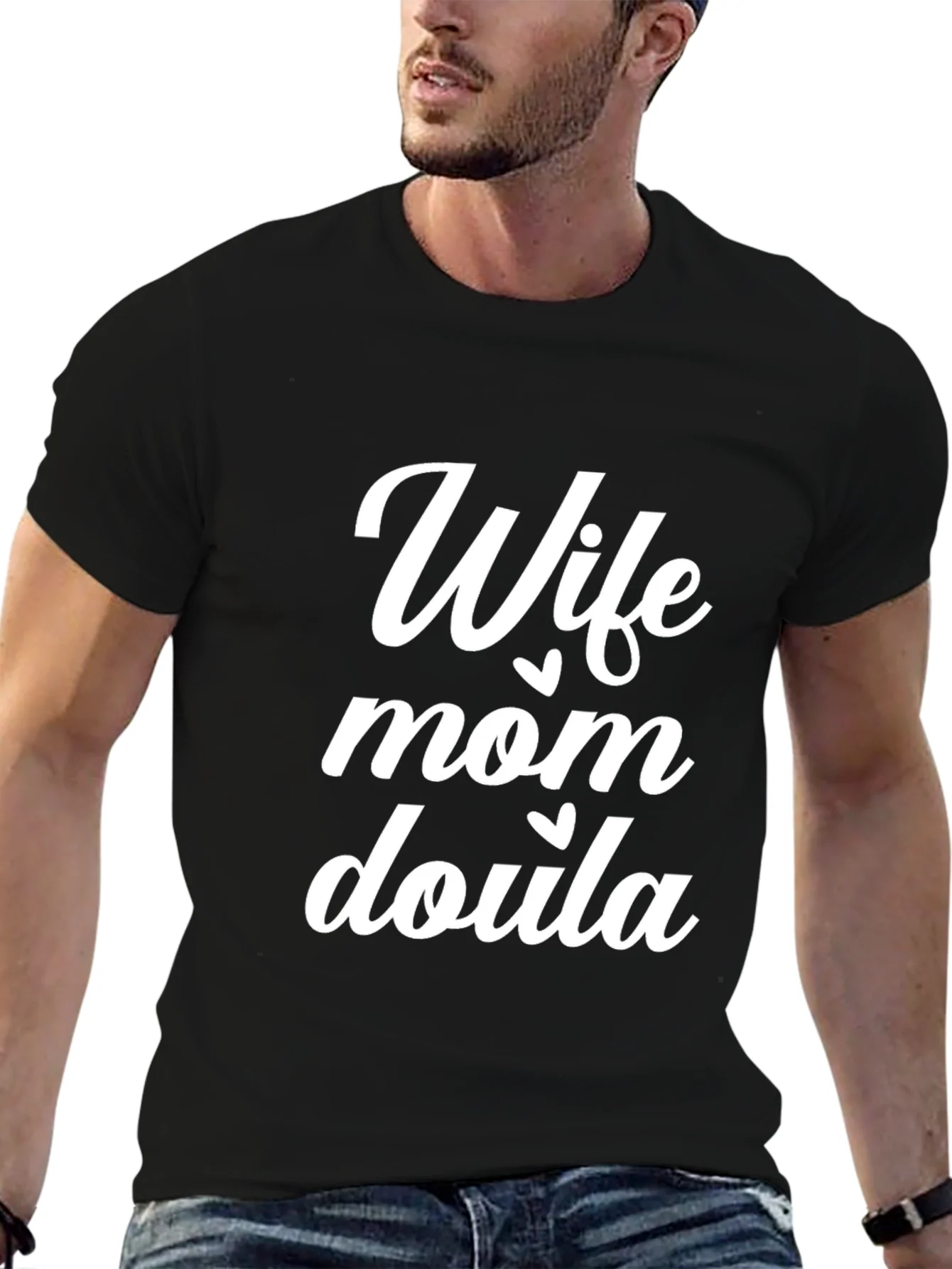 Wife Mom Doula T-Shirt - Black Tee